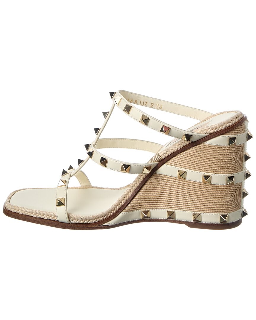 Valentino Rockstud 100 Leather Wedge Sandal Women’s