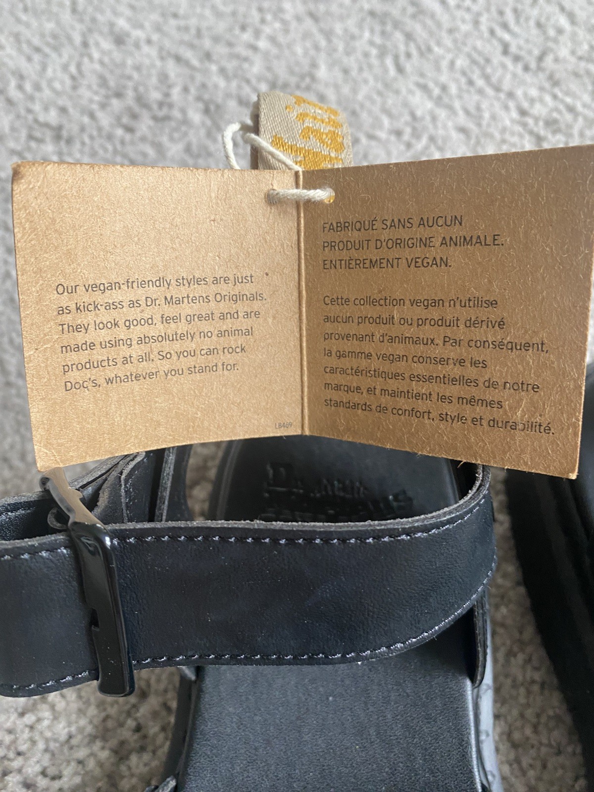 Dr. Martens Vegan Gryphon Slingback Sandals Black Size UK Men’s 9 / US Men’s 10