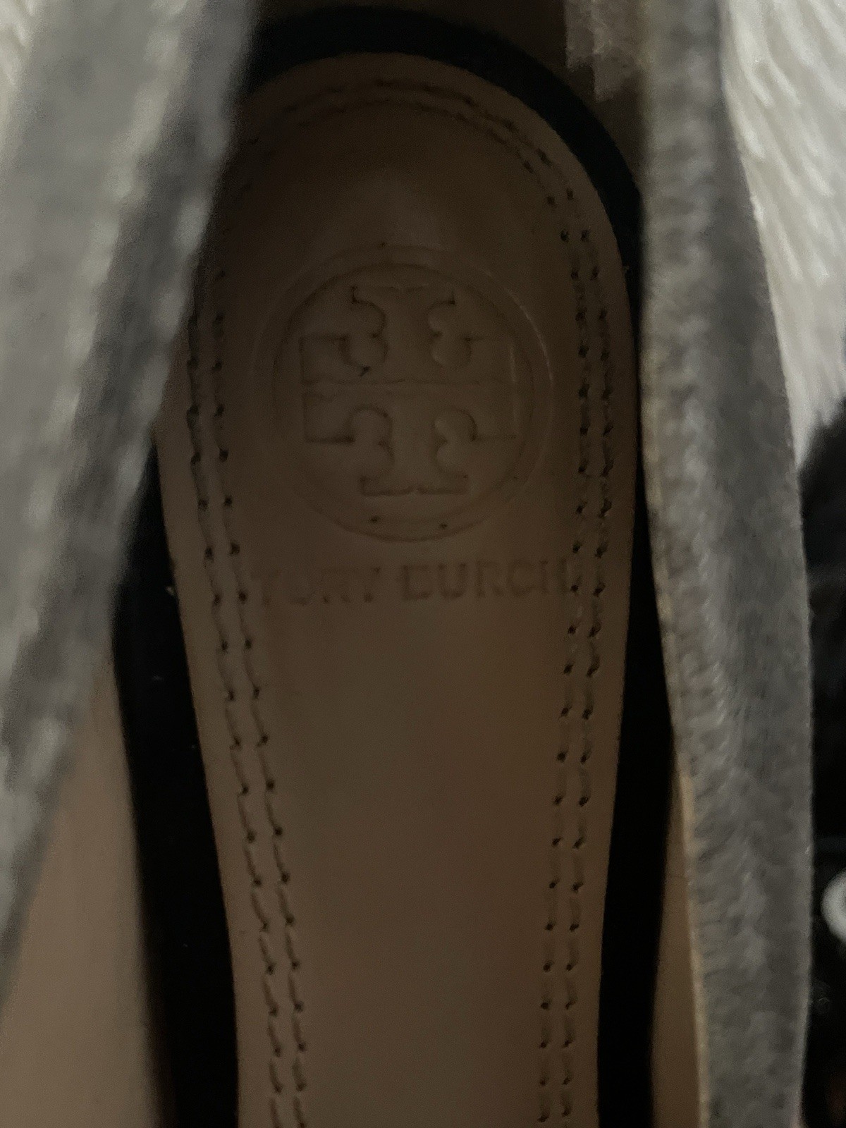TORY BURCH Shaila Heel Metallic Gray Silver Pumps/Capped Toe Heels Size 6.5