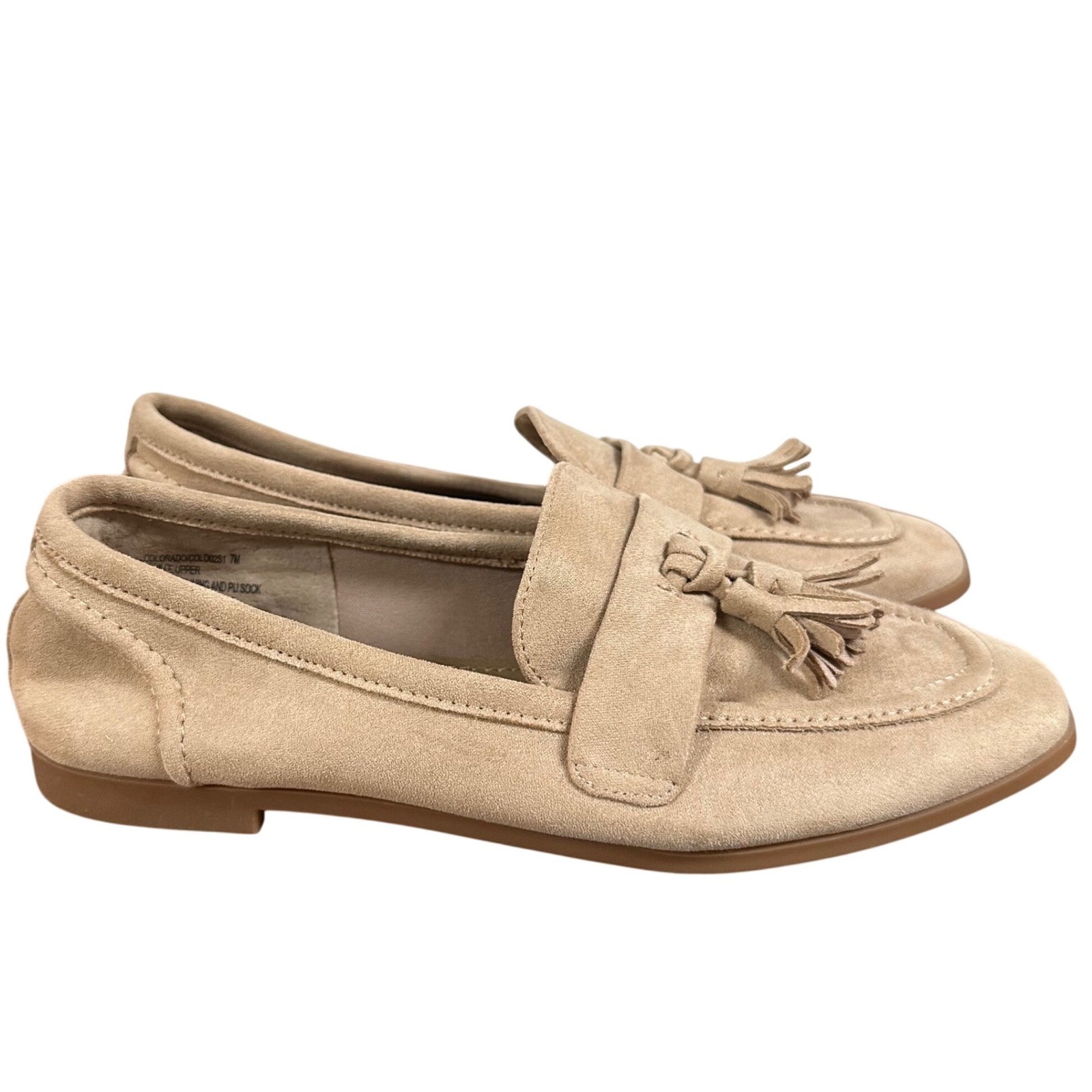 Steve Madden Colorado Tan Faux Suede Tassel Loafers Size 7M