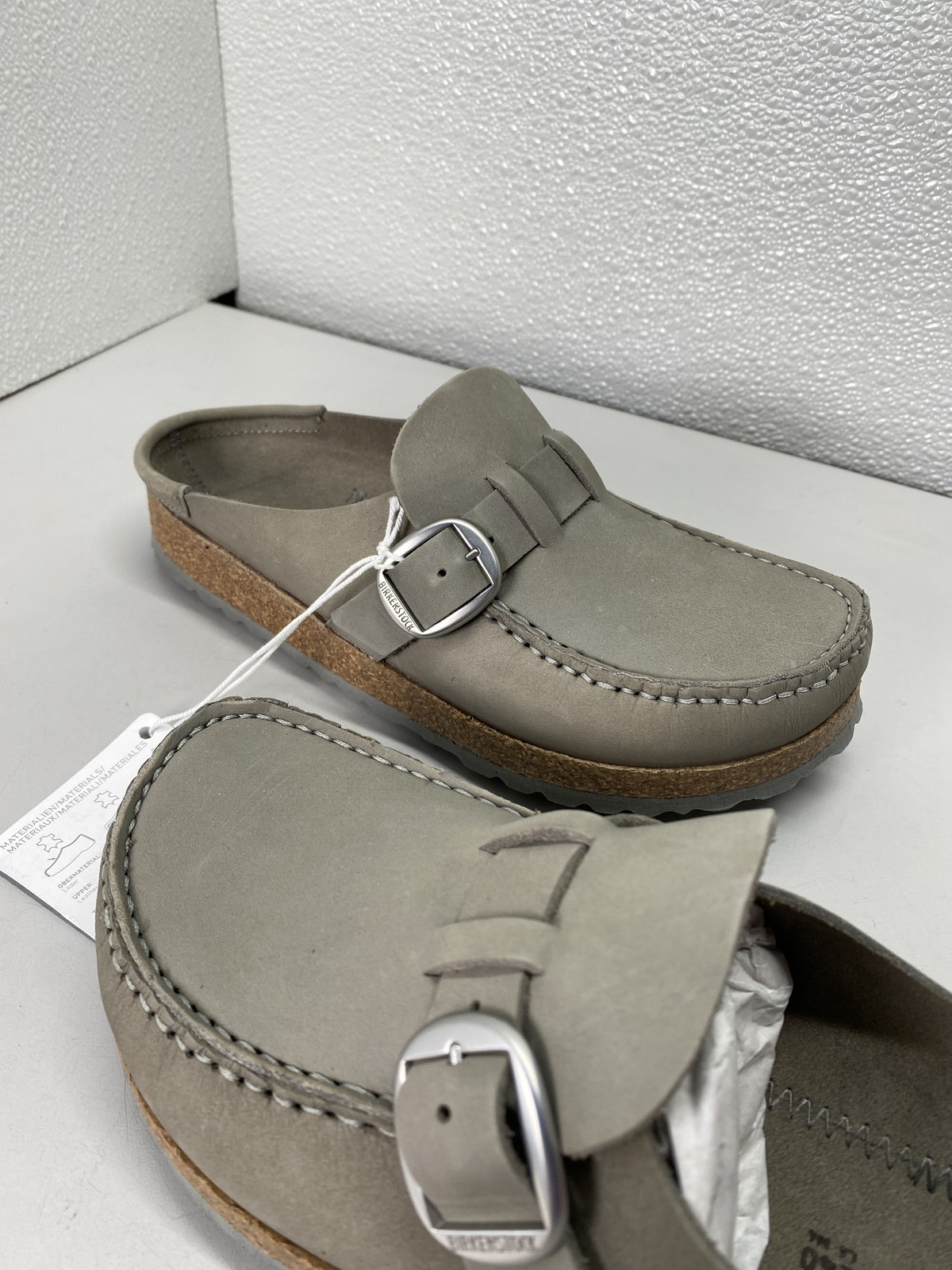 Birkenstock Unisex Buckley Nubuck Leather Slip-on Clogs Size W6 M4 Dove Gray