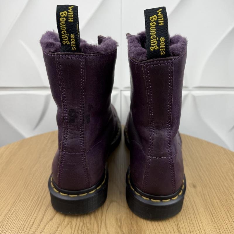 Women Dr Martens Boots Purple Leather 41 #3KE4