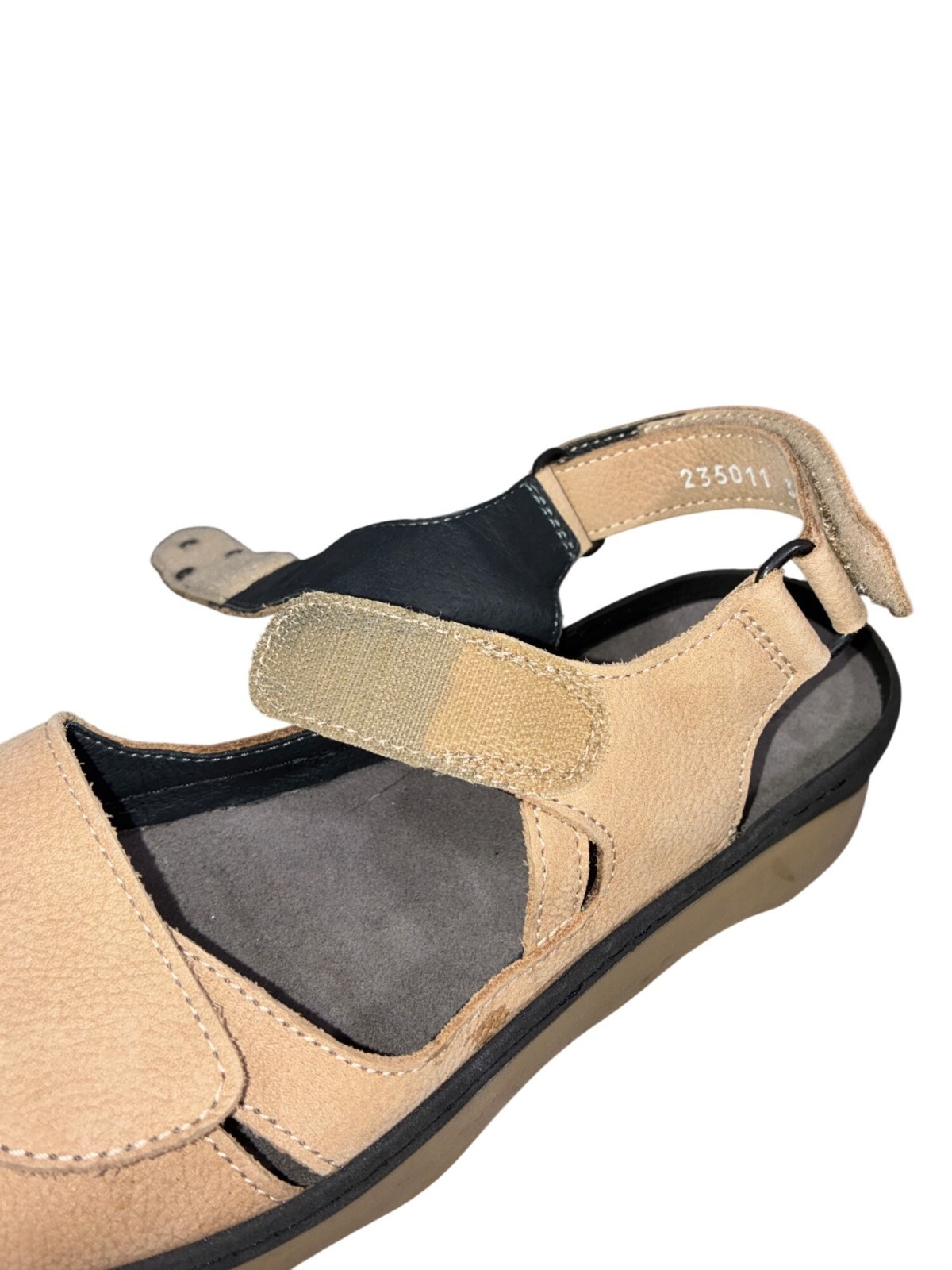 Wolky nubuck leather Beige Adjustable Strap Platform Sandals Size 38 comfort sup
