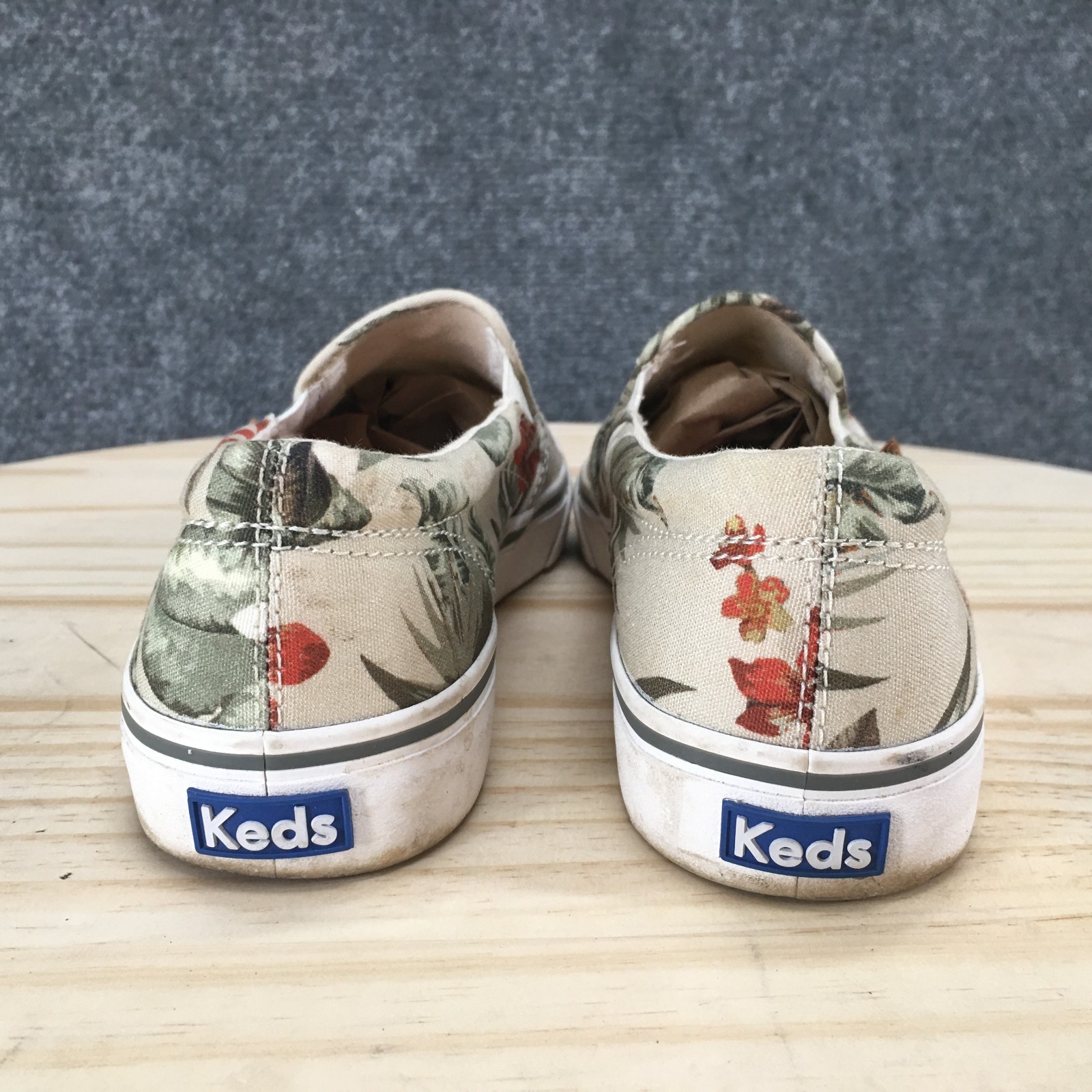 Keds Shoes Womens 8.5 Floral Print Slip On Sneakers WF64967 Beige Multicolor