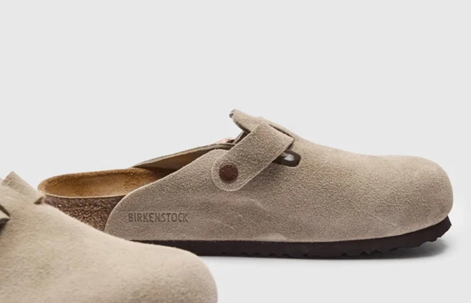 Birkenstock Boston Soft Footbed Taupe Suede Leather Unisex’s Clog Shoes