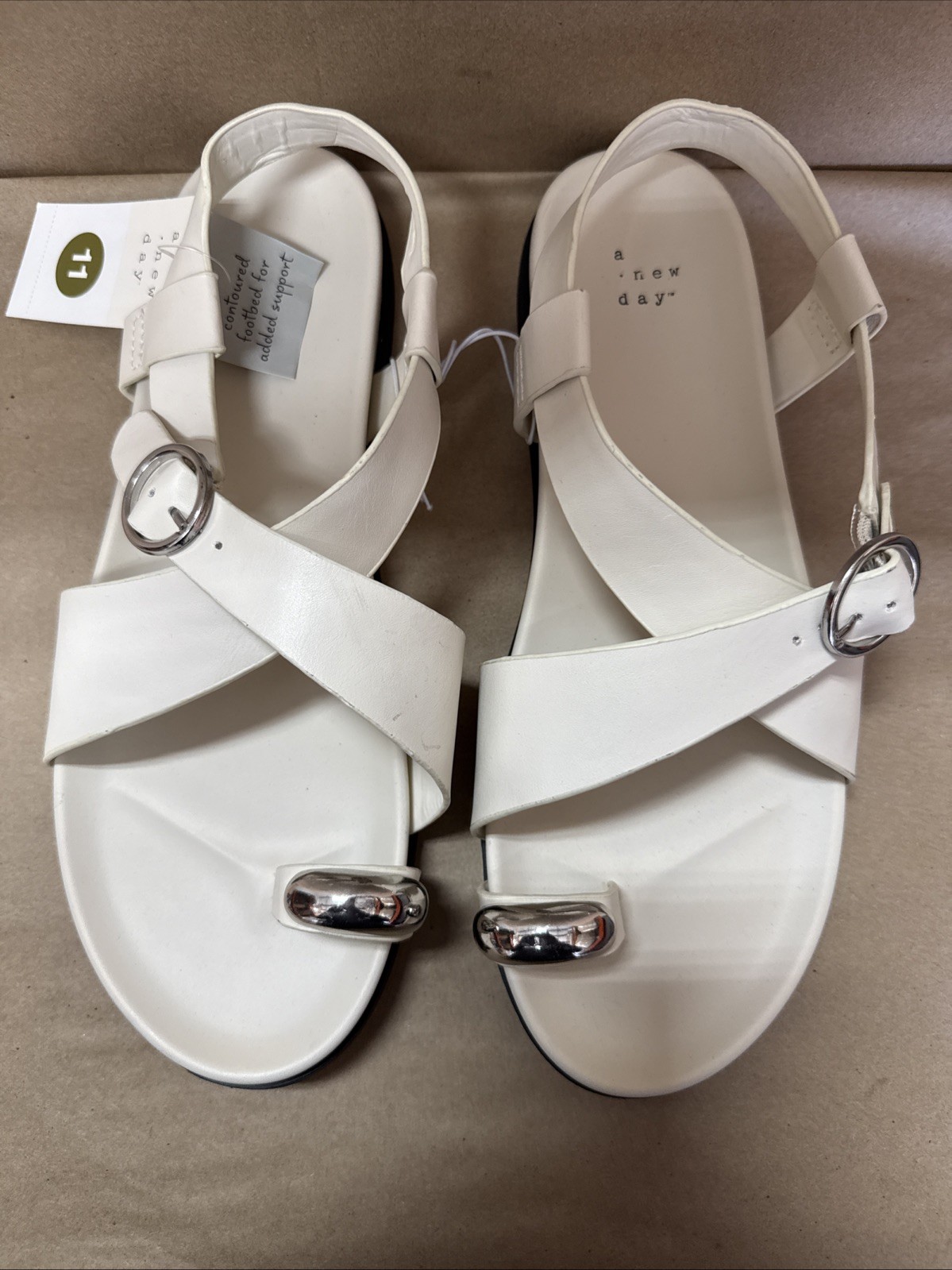 A New Day – Women’s Off-White Penelope Toe Ring Footbed Sandals SEE DESCRIPTION