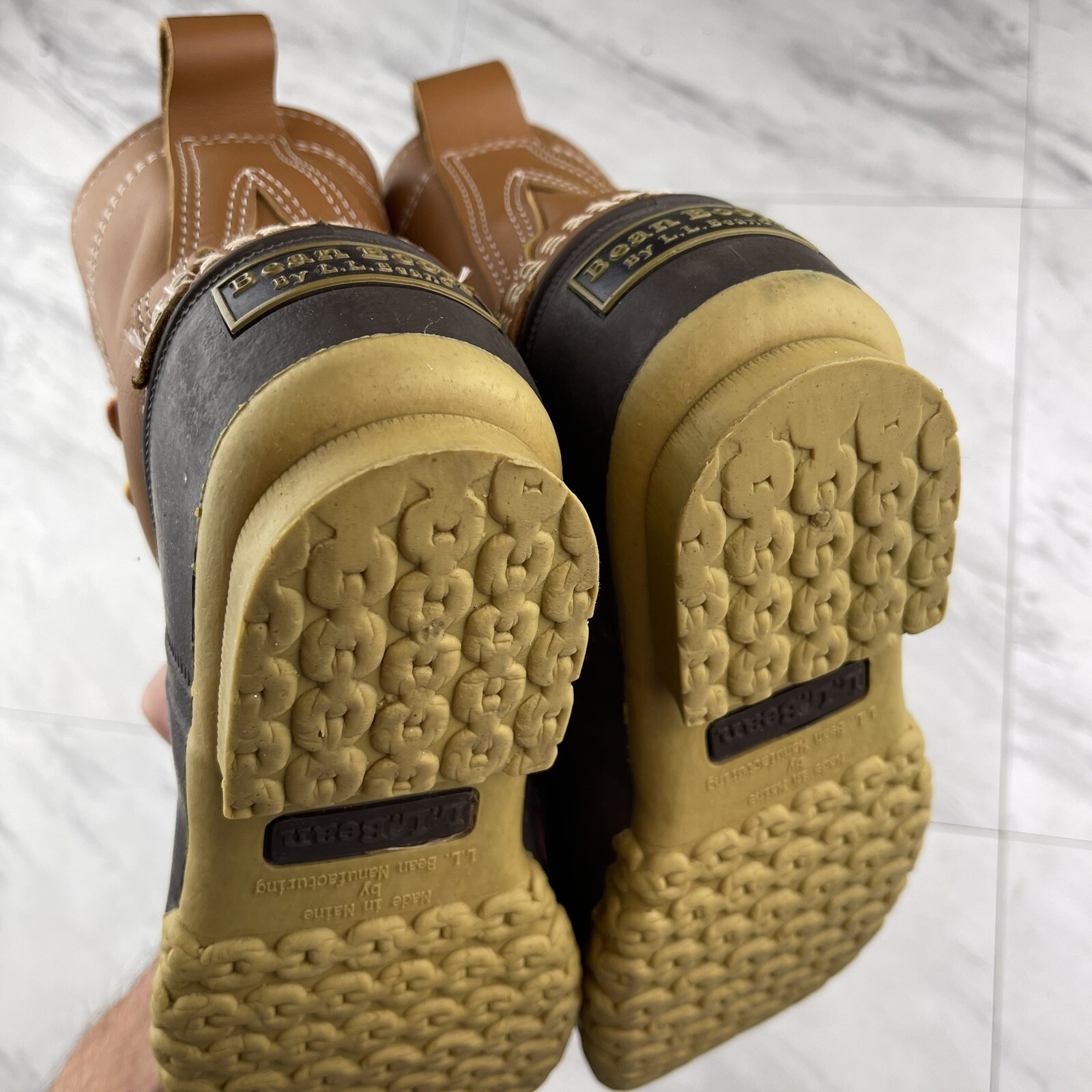 •LL Bean Duck Rubber Boots Made In Maine Women’s 6 M Brown Hunting Outdoor USA
