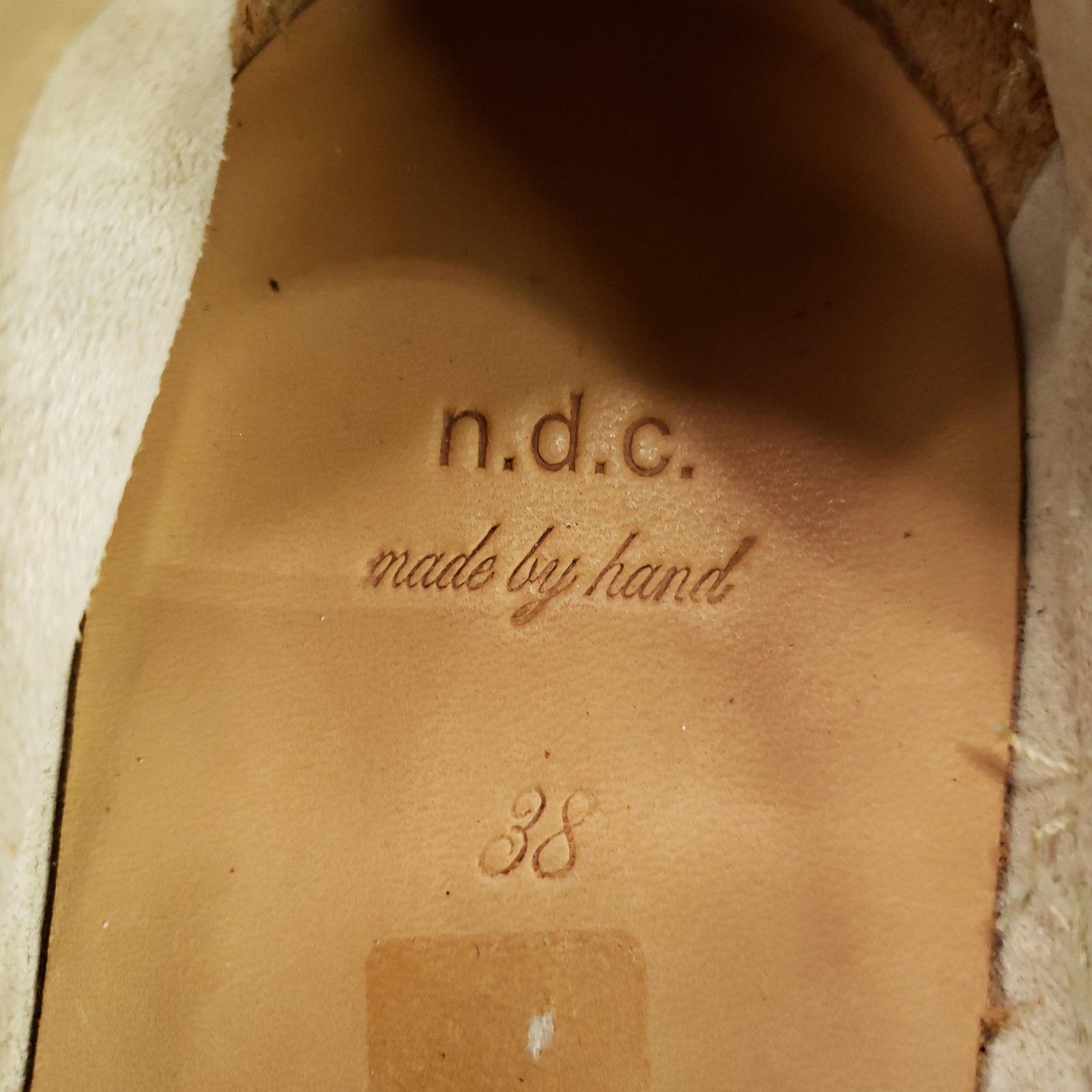 N.d.c. Shoes Womens Size 38 Beige Espadrille Flats Slip On Made By Hand Suede
