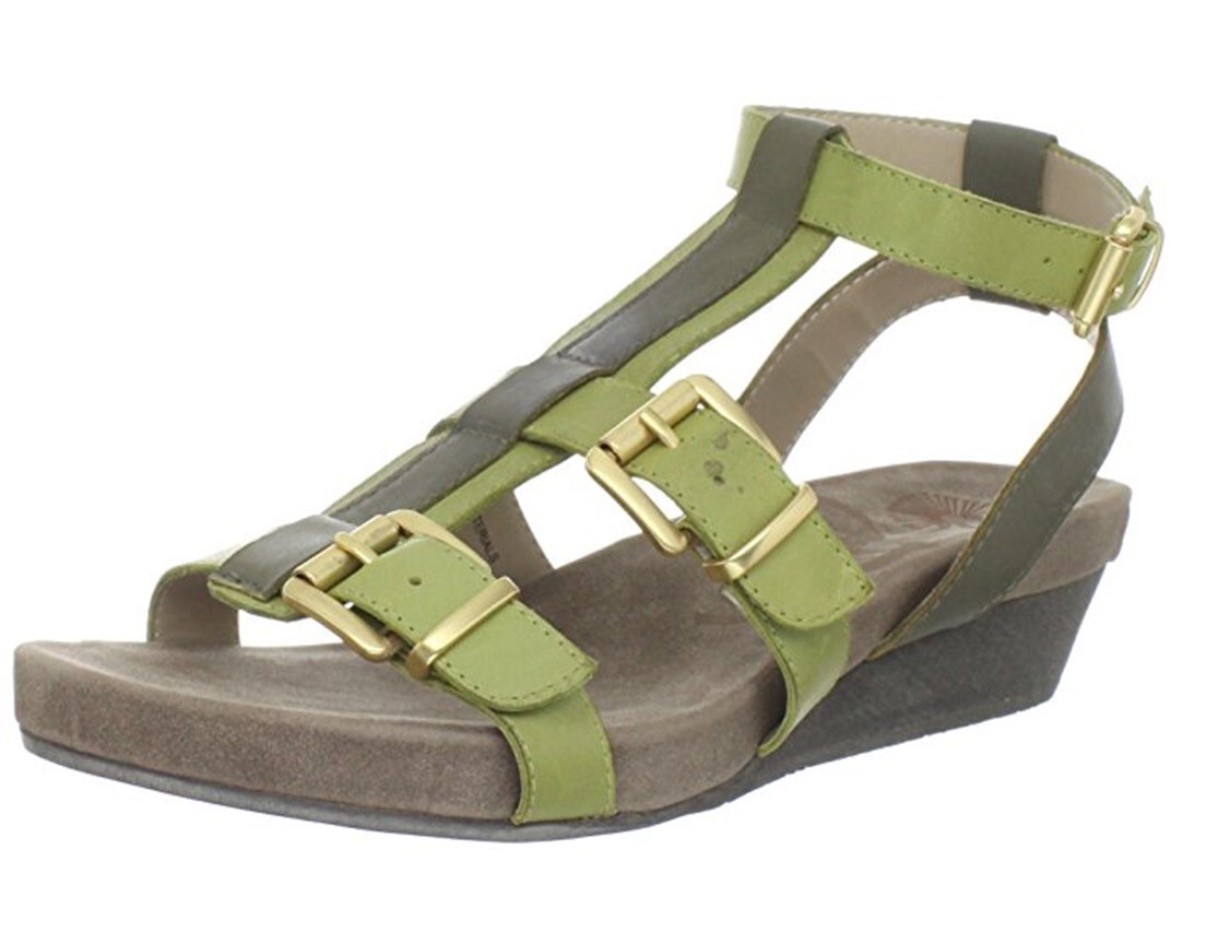 OTBT Sparks Green Strappy Gladiator style Flat Comfort Wedge Sandal NIB 6