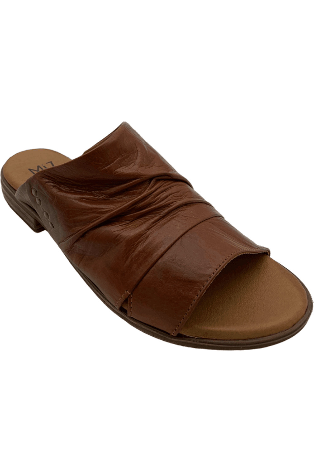 Miz Mooz Leather Slide Sandals Dandelion Brandy