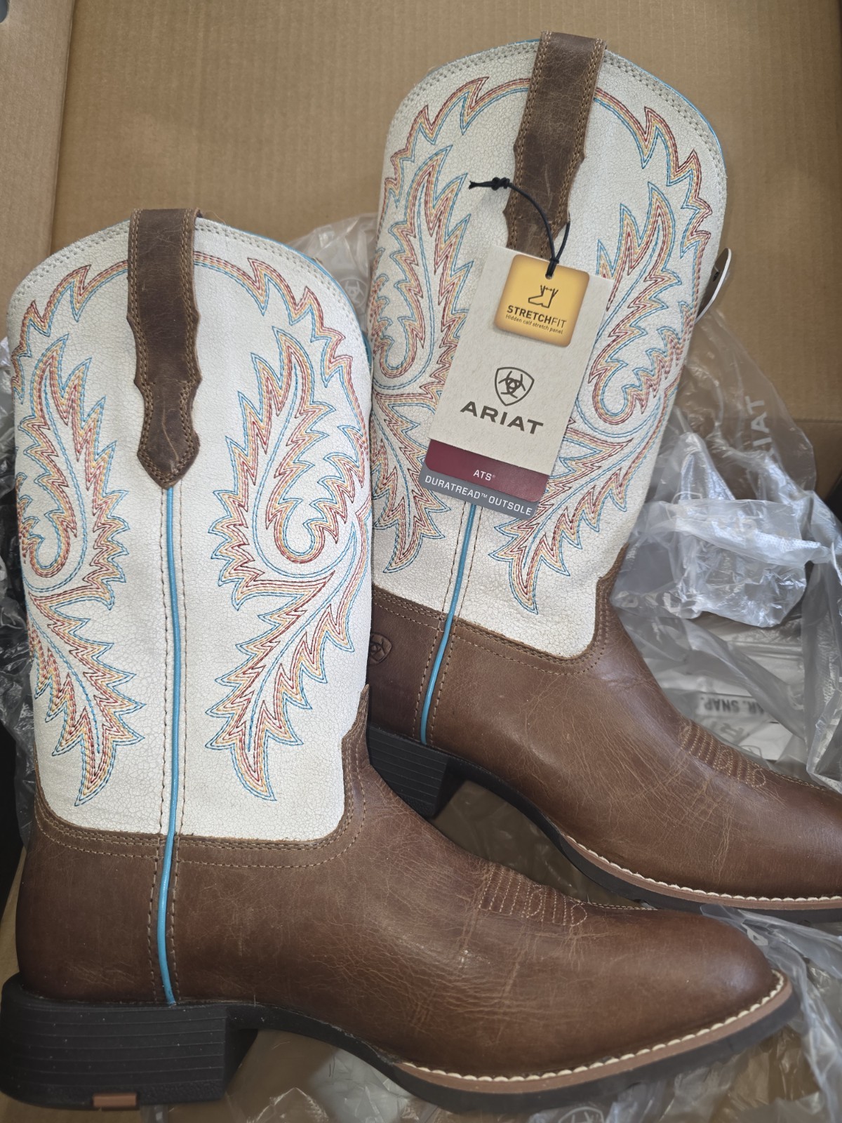 Ariat Round Up W Toe StretchFit Women’s Leather Boots Round Toe US 10 B 10061142