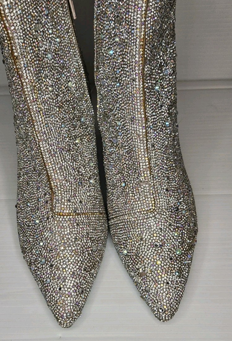 Betsey Johnson Women’s Cady Ankle Boot, Rhinestone, 9.6