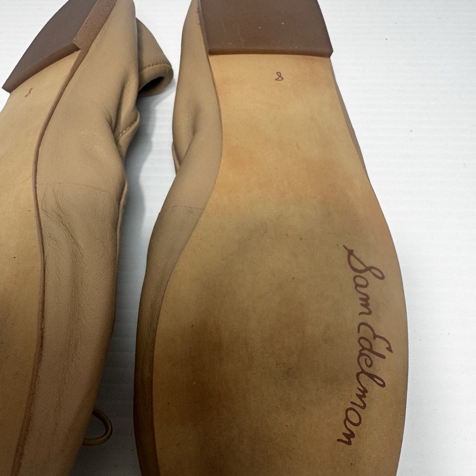 Sam Edelman Felicia Tan Leather Ballet Flats Size 8