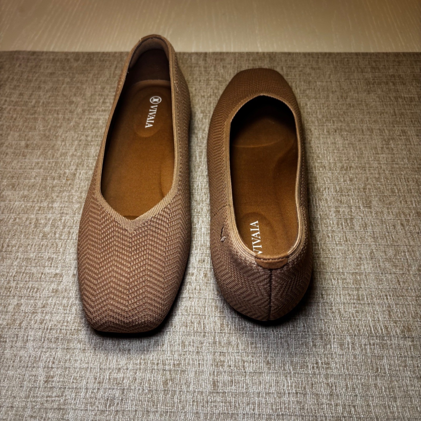 VIVAIA Margot 2.0 Espresso Square Toe Knit Flats EU 40 / US 9