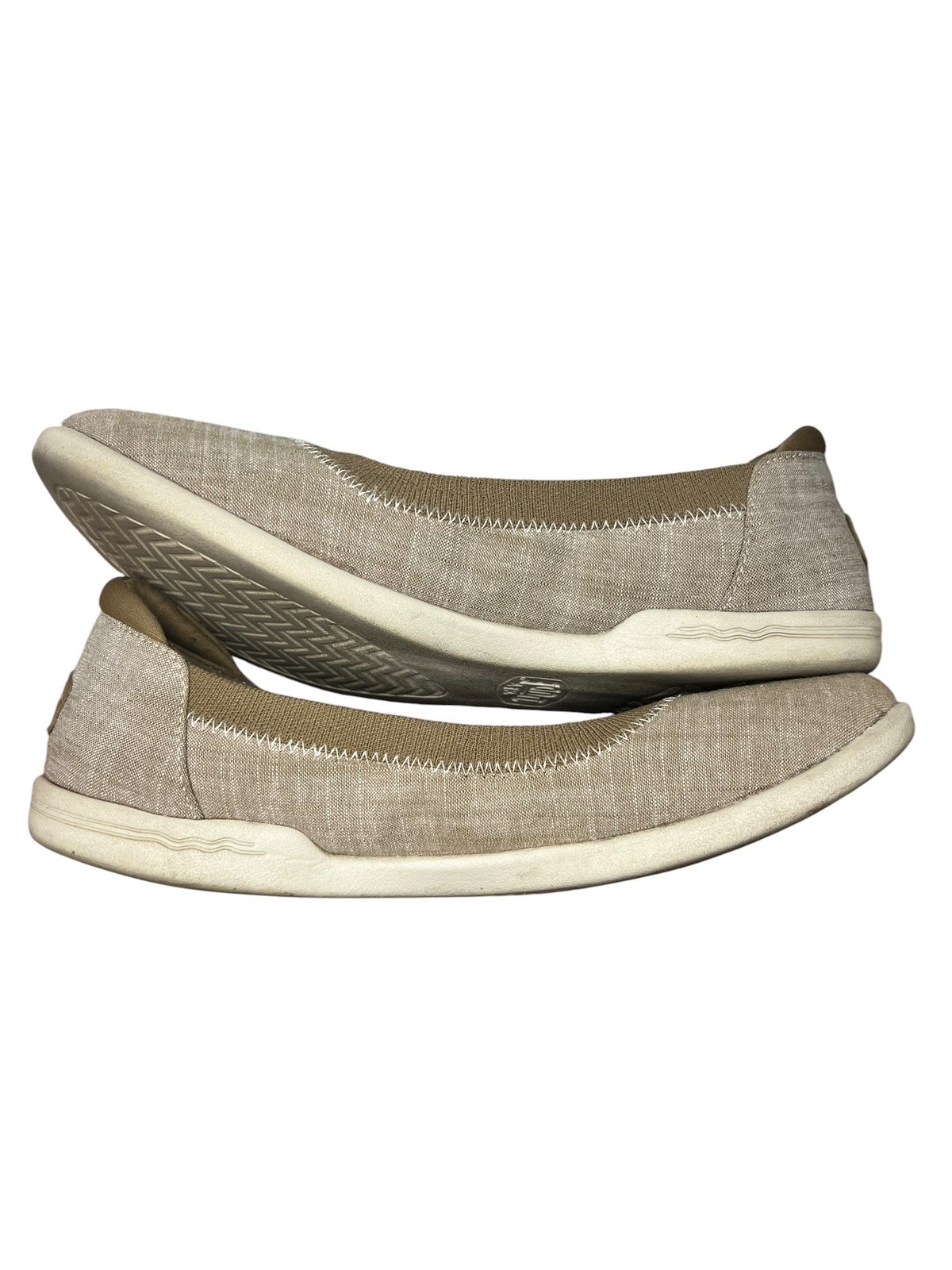 Hey Dude Savannah Women’s Size 7 Tan Classic Canvas Flats Shoes Casual Slip on