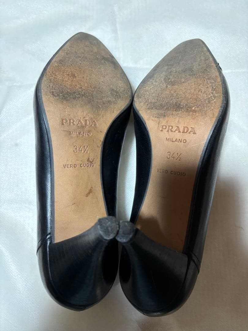 PRADA Black Leather Pointed Toe Heels Size 22.5cm US 5.5 – Excellent Condition