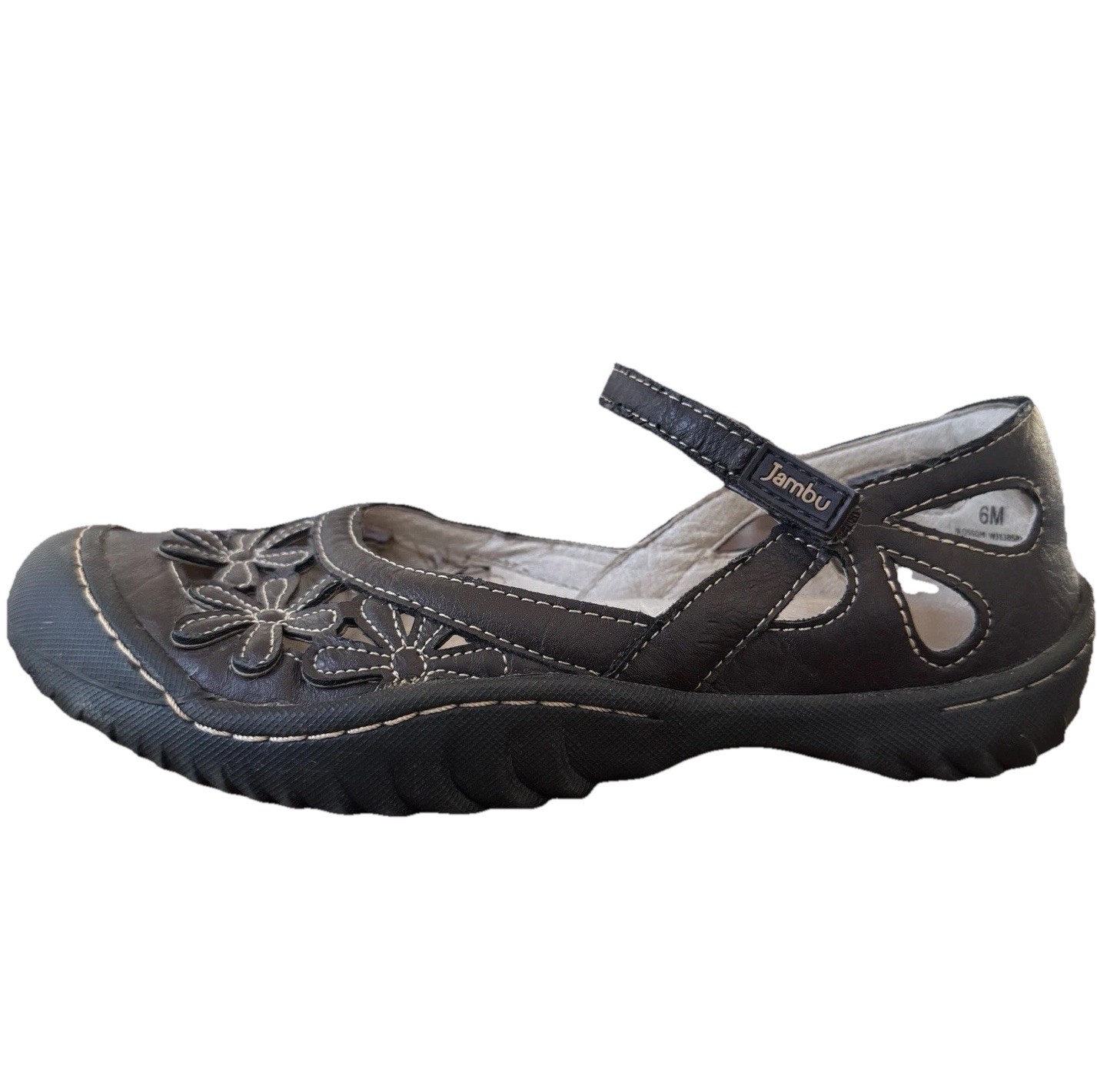 Jambu Blossom Shoes Womens 6 M Casual Adjustable Mary Jane Flats Brown