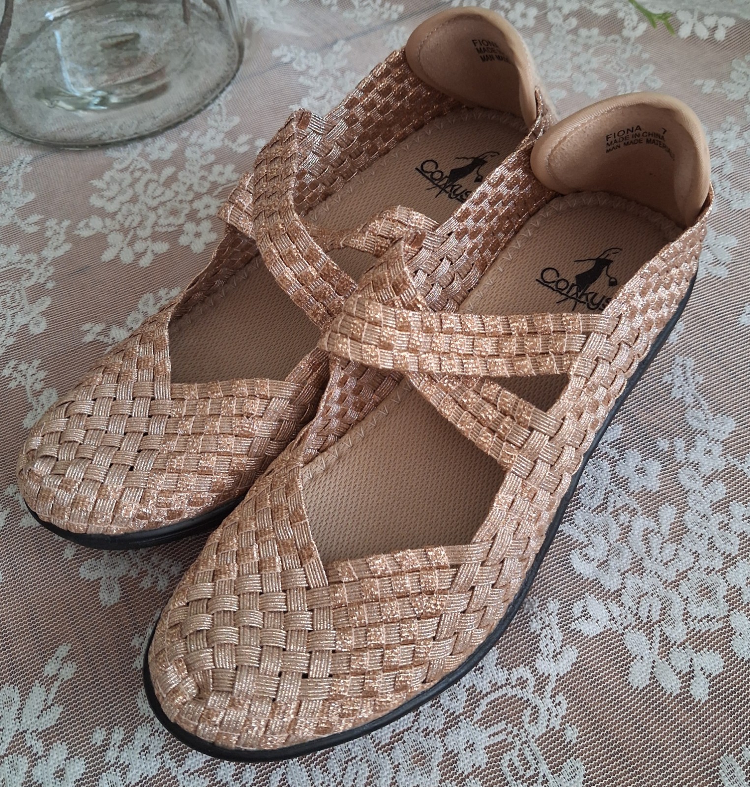 Women’s Corky’s Gold Fiona Wedge Shoe Size 7