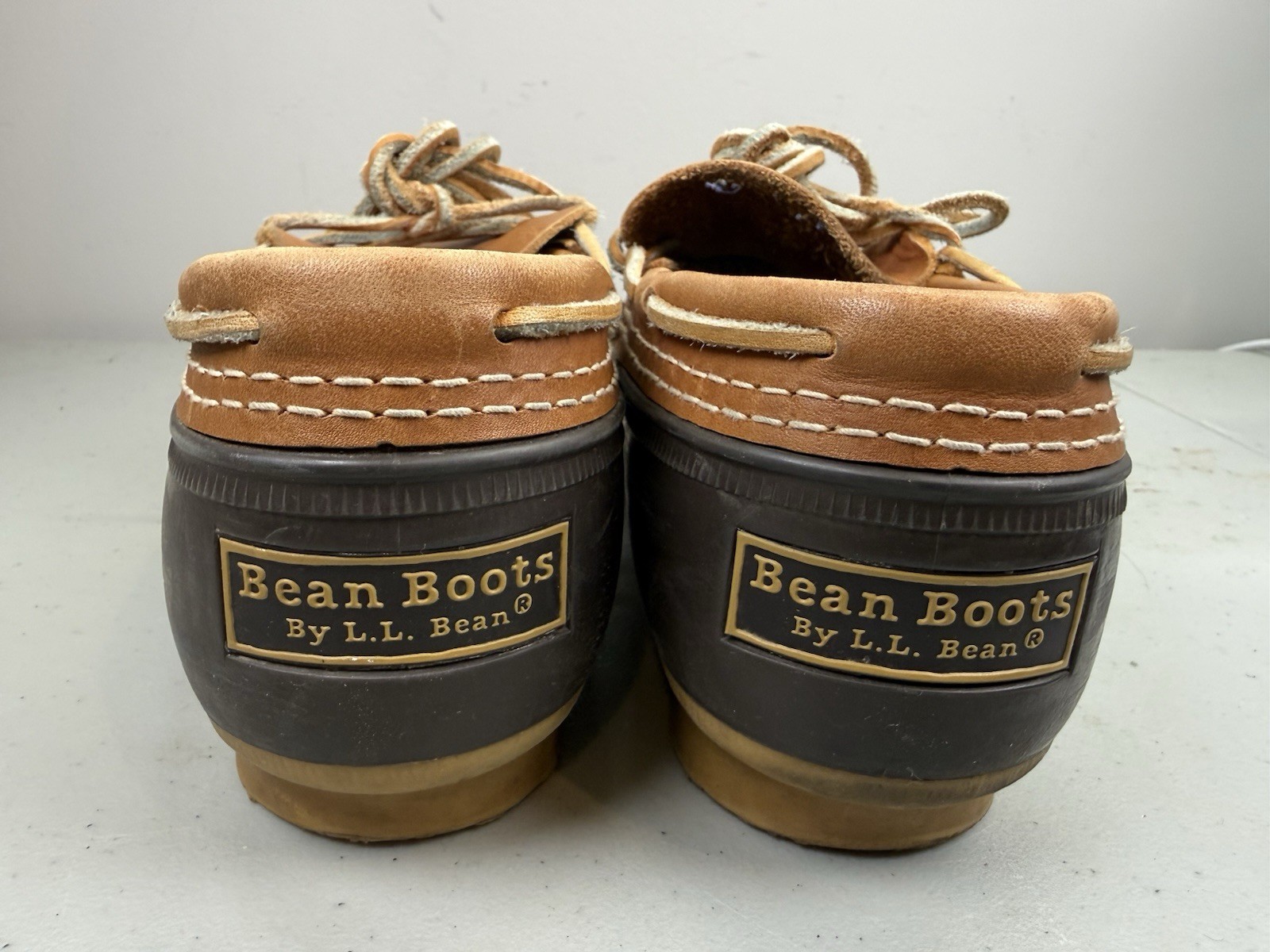 LL BEAN Maine Hunting Duck Boot Shoes Mid-Top Brown Leather WOMENS CM 7M