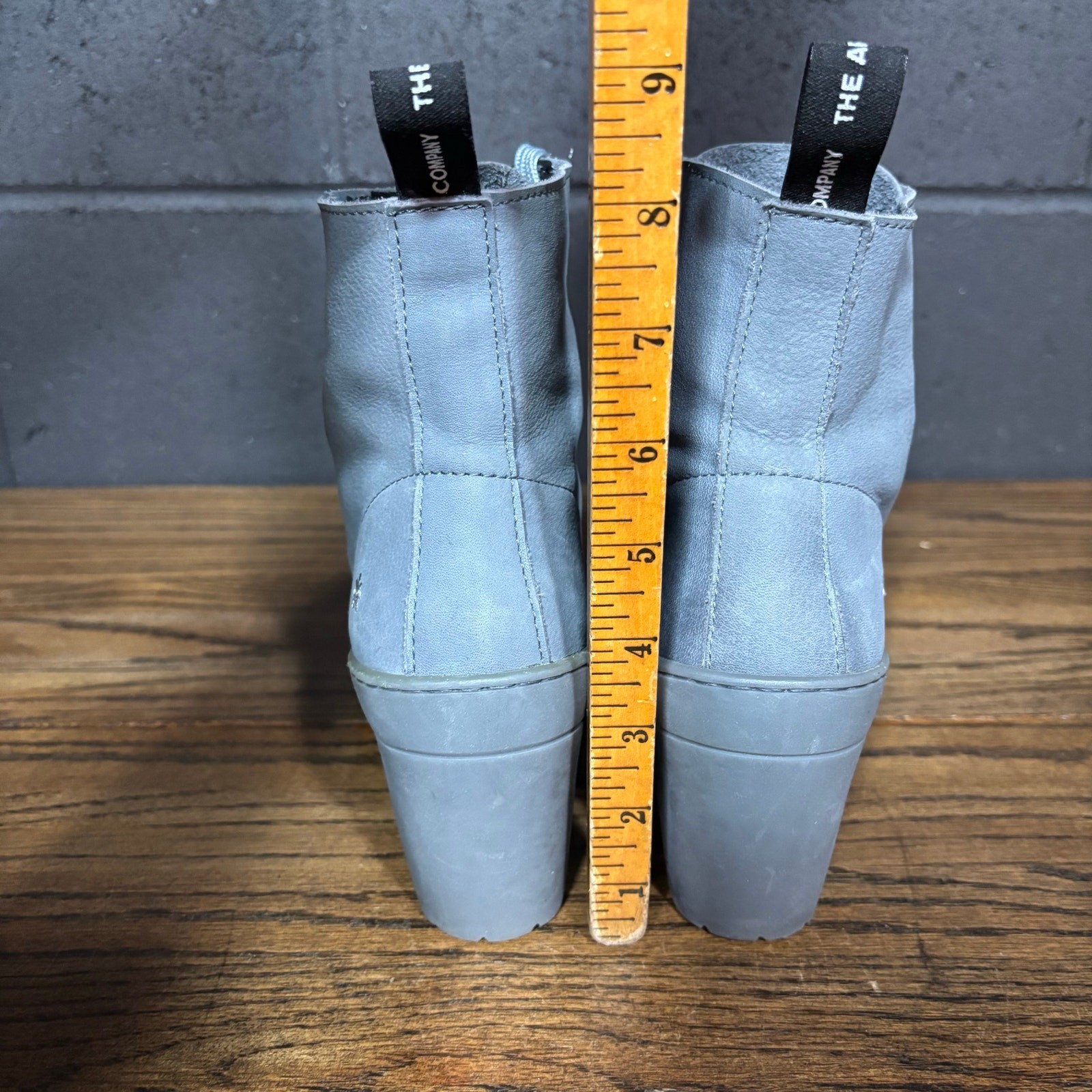 The Art Company Blue Leather Platform Heeled Ankle Boots Lace Up Size 39/8.5