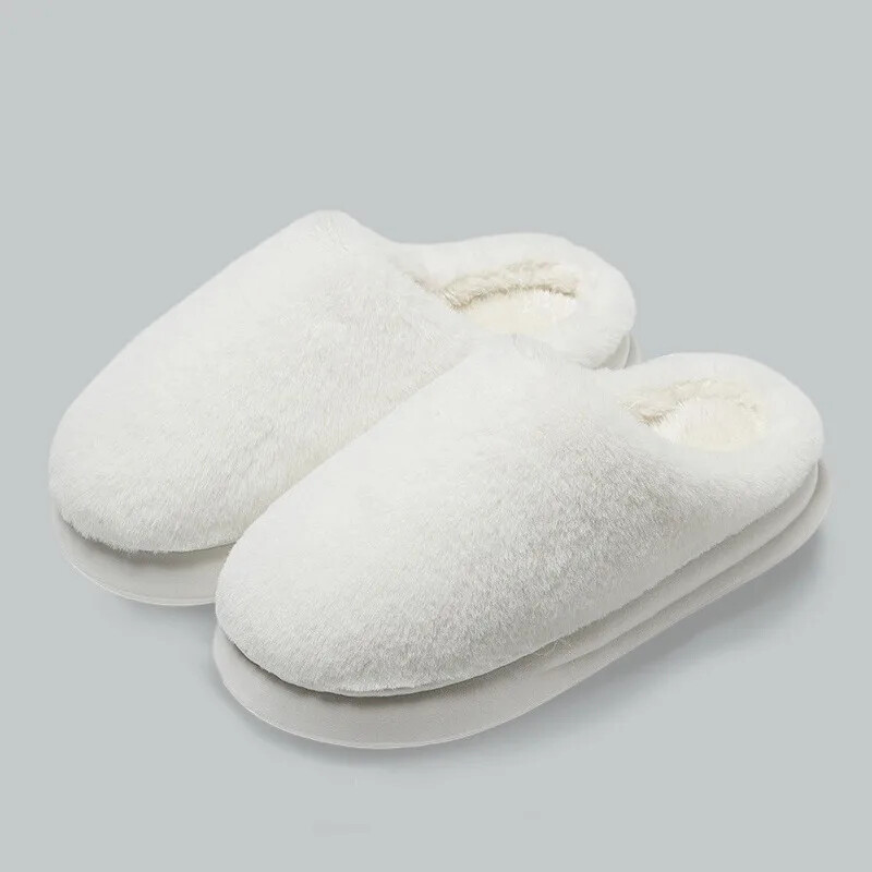 Winter Plush Slippers New Soft Platform Fluffy Slides Comfort Concise Anti Slip