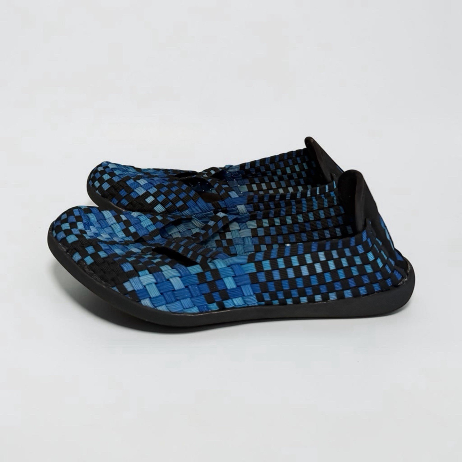 HEAL Select Made In Italy Blue Woven Elastic Comfort Flats Shoes Size 8.5 / 40