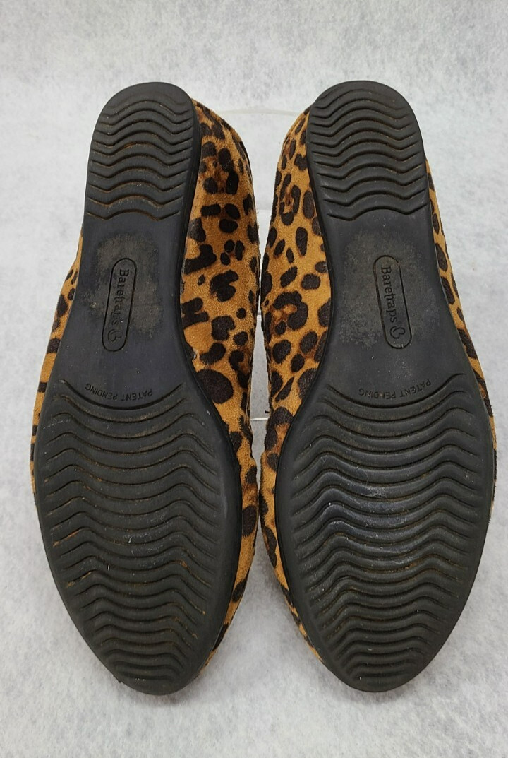 Baretraps Posture Norma Leopard Print Wedge Loafers Slip On Round Toe Size 7.5M