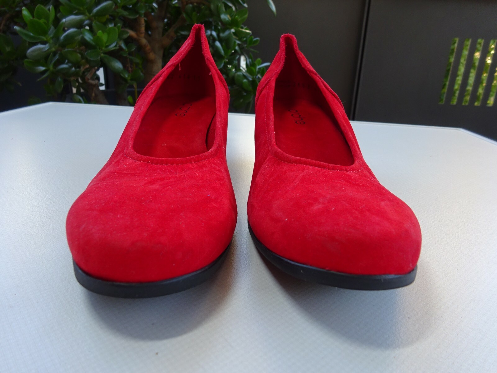 Ark women’s rubber edge shoes pumps leather nubuck latex red France size 36.5 new