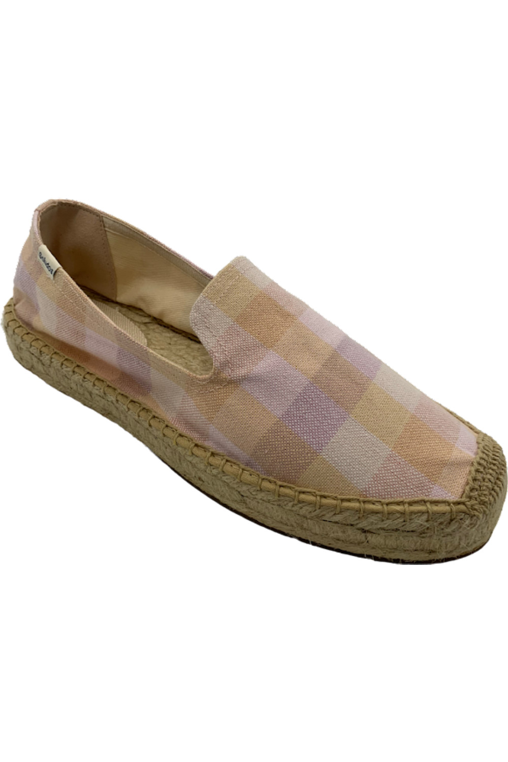 Soludos Woven Platform Smoking Slippers Coral Madras