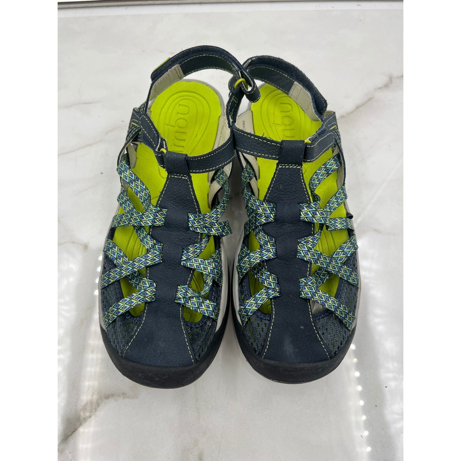Jambu JBU Hiking Shoes Sandals Womens 9 Navy Blue Lime Green Adventure Water