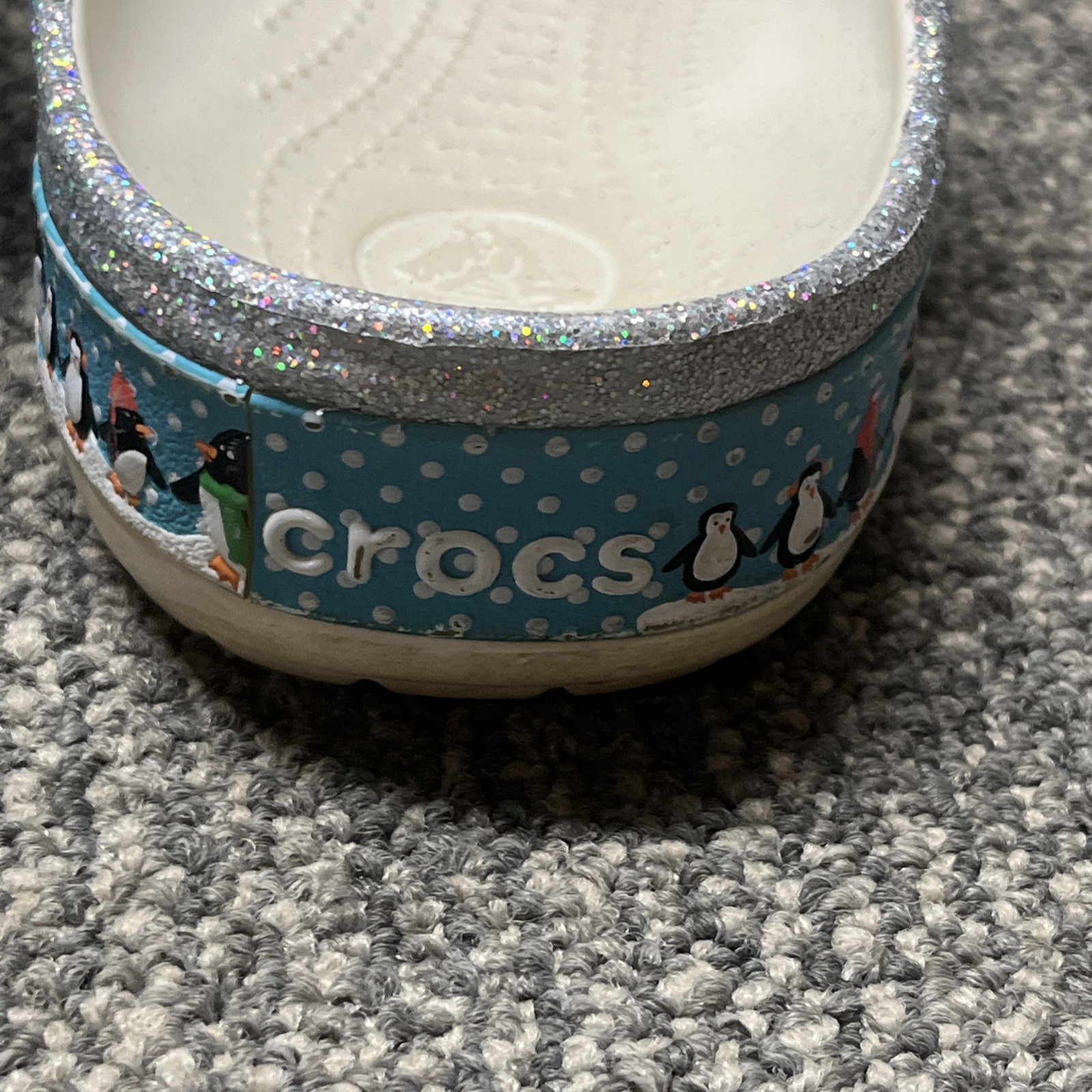 Crocs Classic Clogs Slip-On Sandal Unisex Shoes Size 9M 11W Winter Glitter
