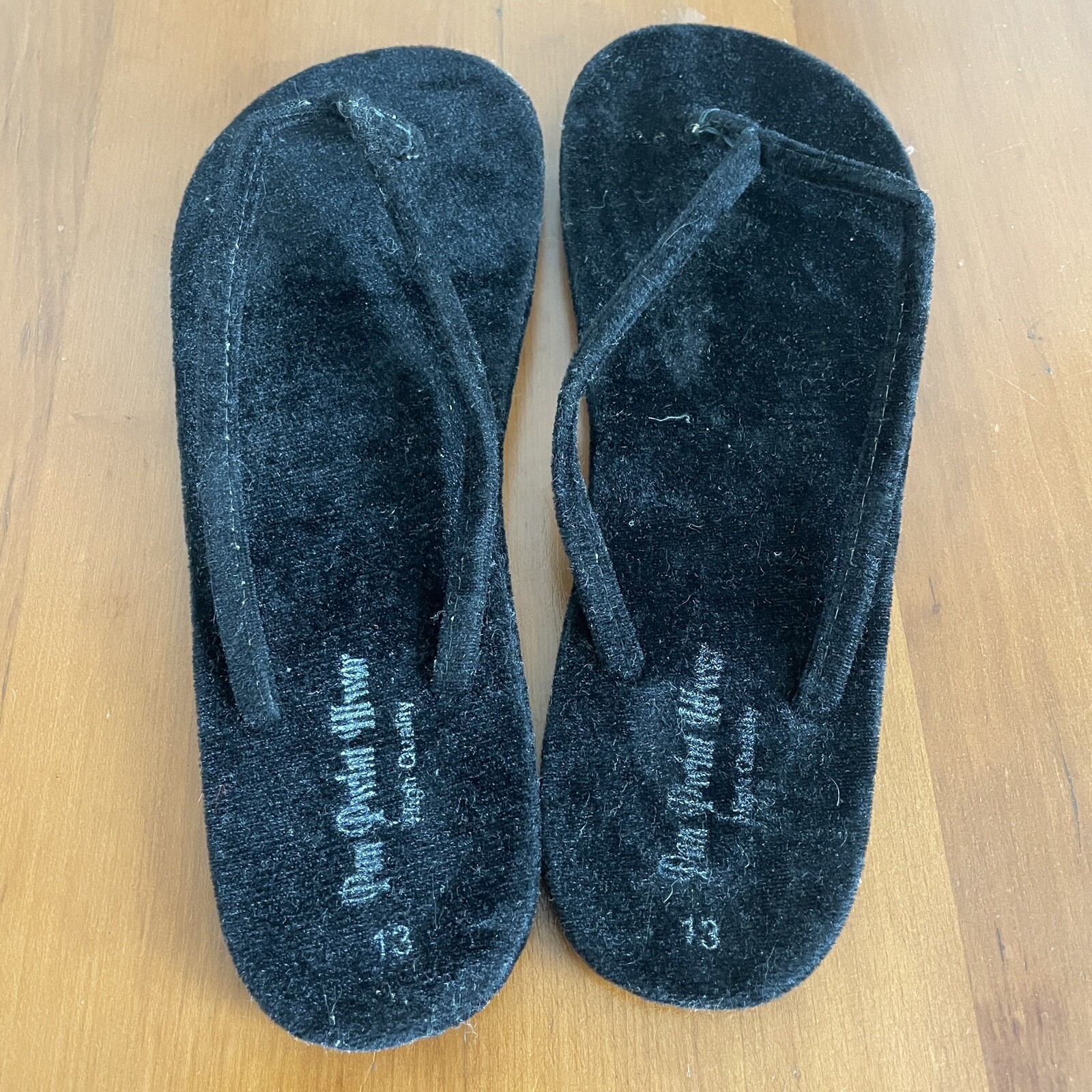 Black Velvet Flip Flops Burma Myanmar Ladies 9 Mens 7 Asian Thongs 8.5 9.5 7.5