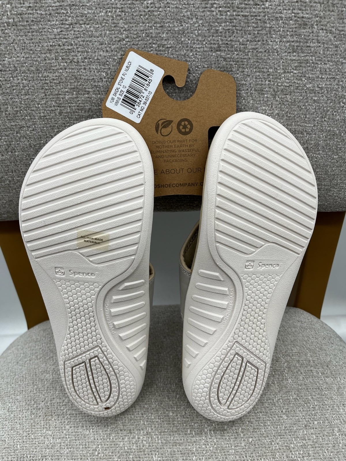 NWT Spenco Yumi flip flop Sandal Womens 10 White Nubuck Summer Slip-On Classic