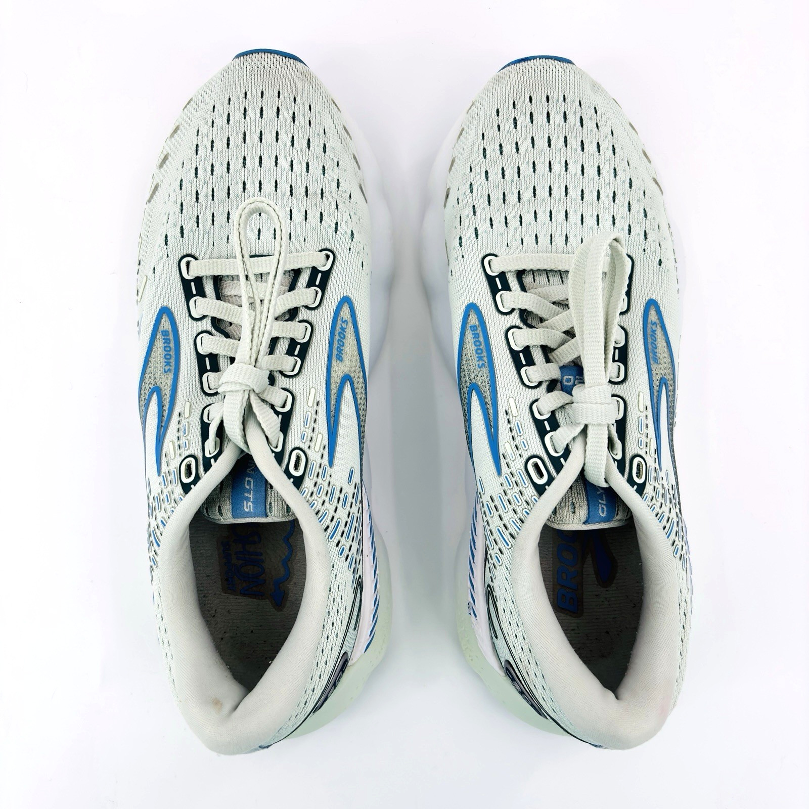 Womens 7.5 B Brooks Glycerin GTS 20 Green Blue Athletic Running Shoe 1203701B494