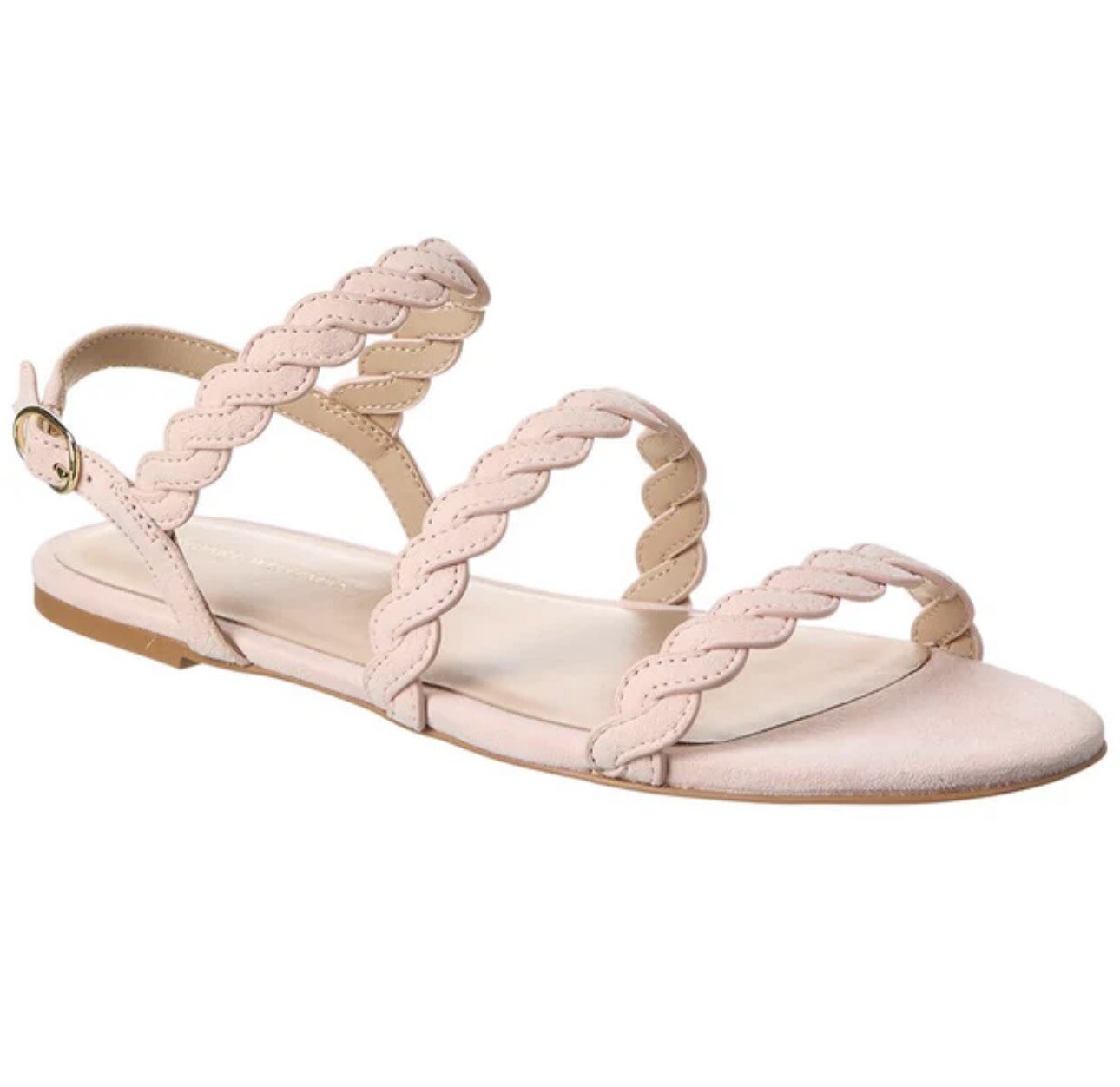 Stuart Weitzman Twistie Flat Sandal (Women) SV Rosewater Sz 11.5 Display Model