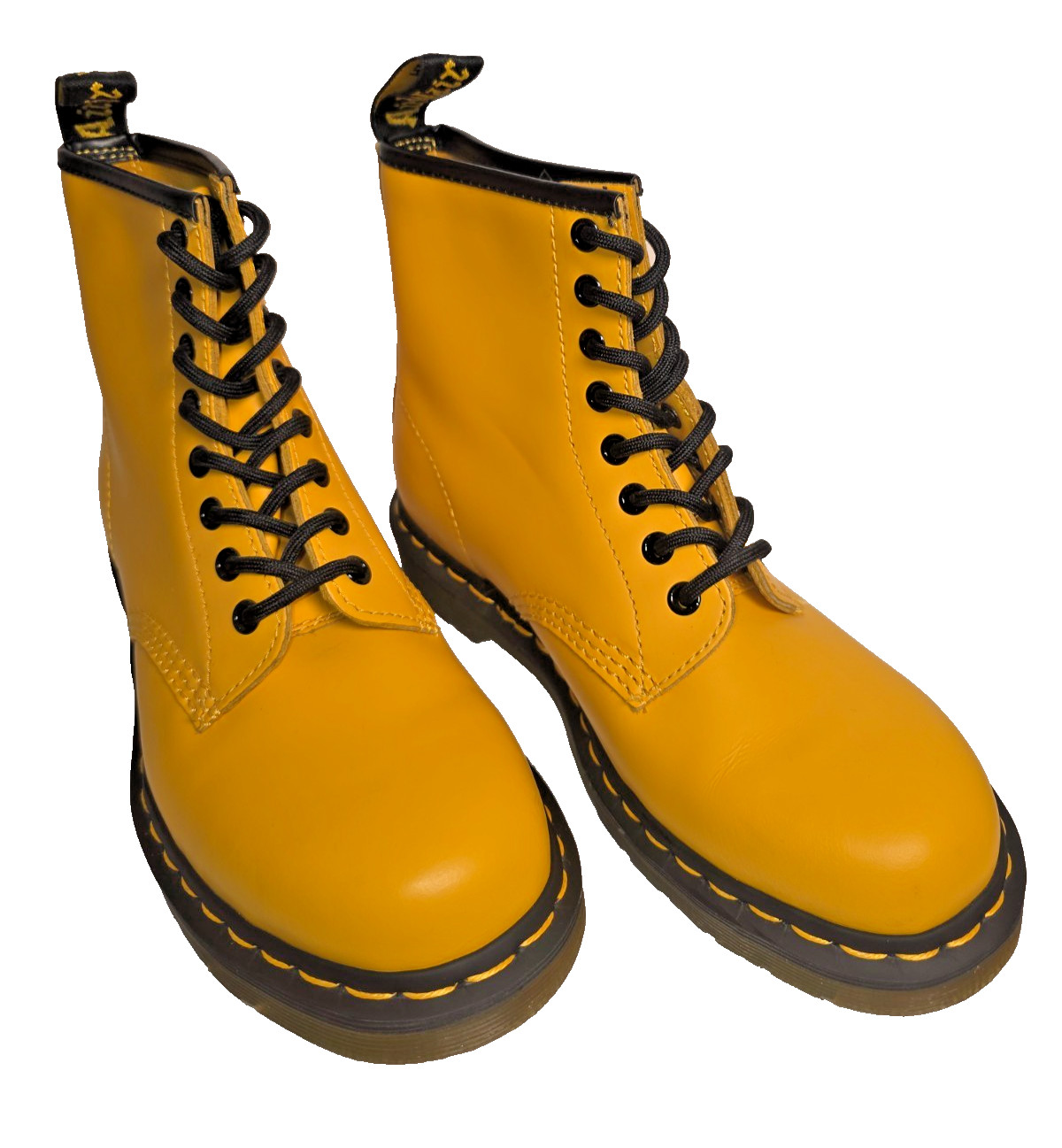 New Dr Martens 1460 Smooth Leather Yellow Combat Boots Men 7 Women 8 Lace Up