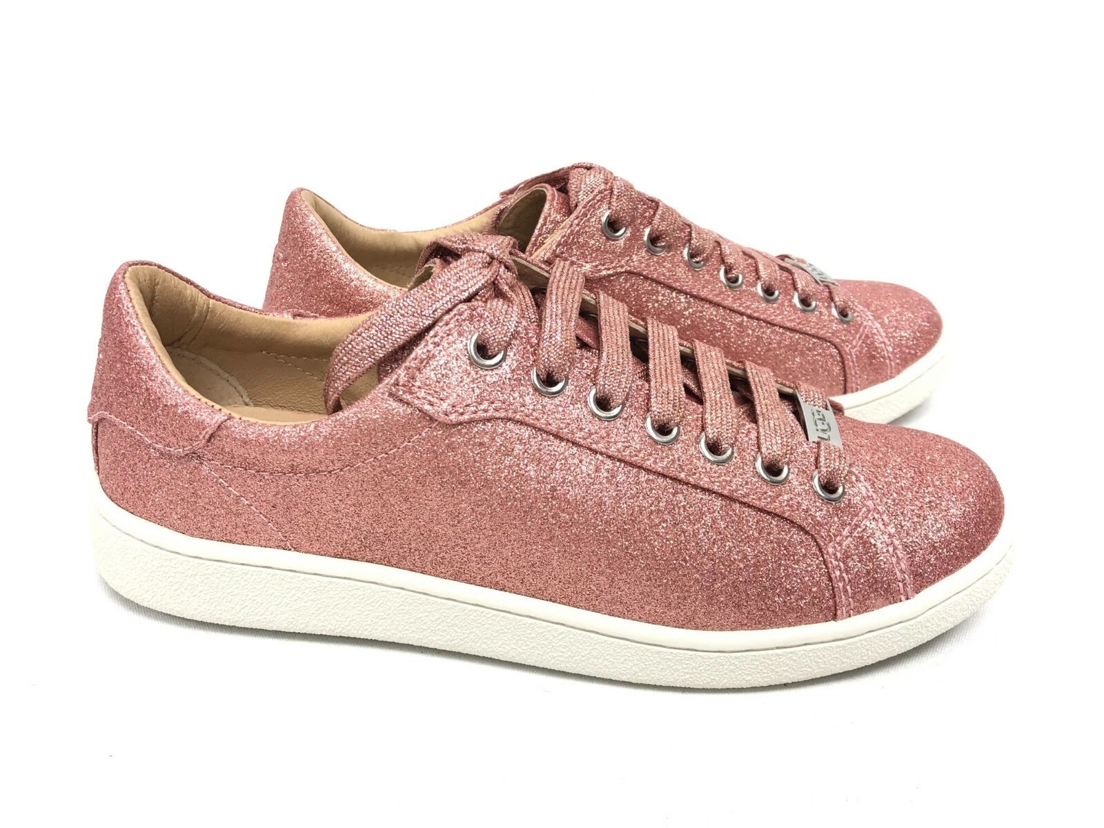 Ugg Australia Milo Glitter Pink Lace Up Sneakers Tennis Shoes 1100213 Size 8
