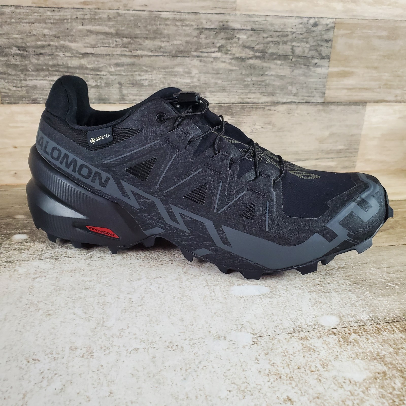 Salomon Speedcross 6 GTX Womens Shoes Sz 8 Running Black Phantom Lace Up Sneaker