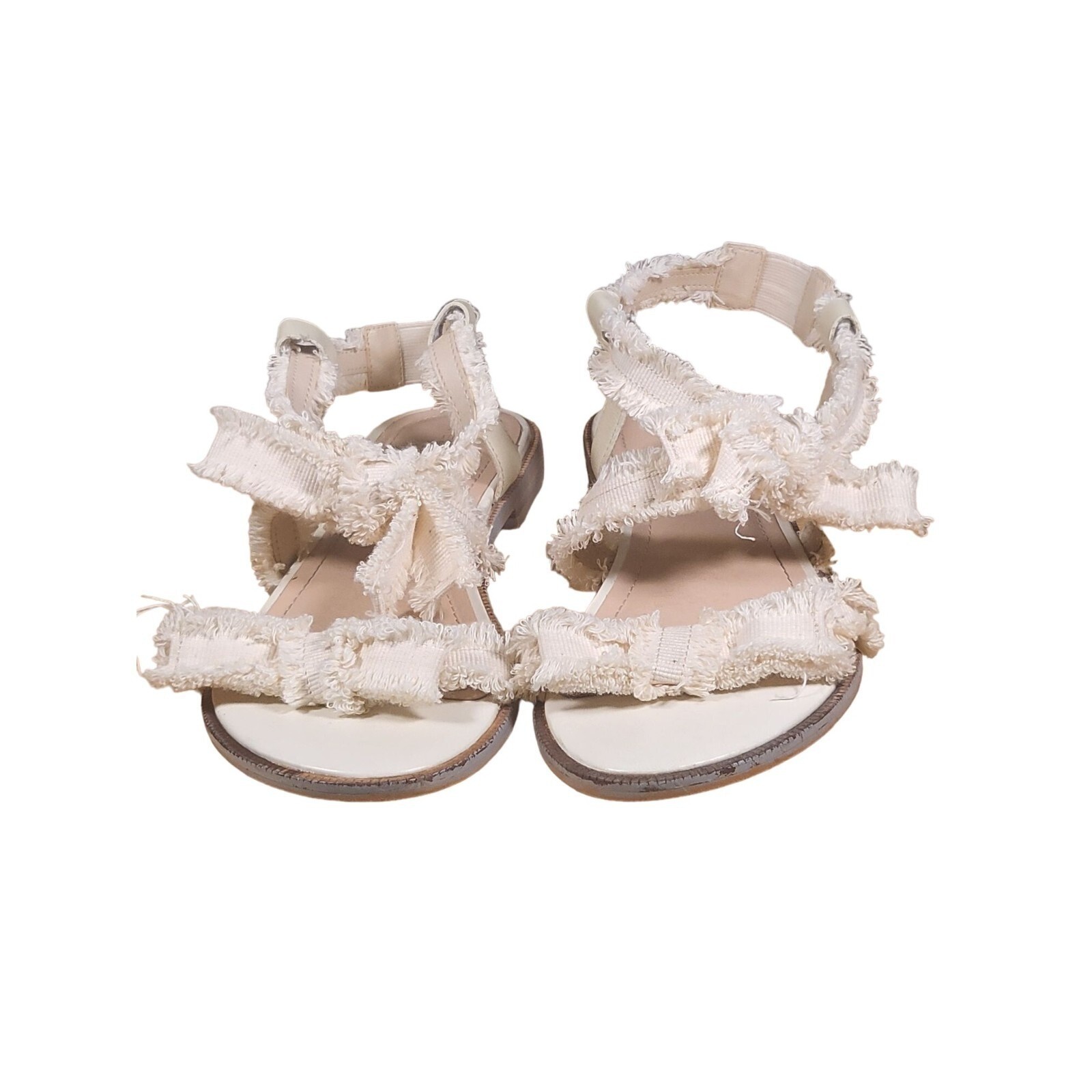Anthropologie Kelsi Dagger Brooklyn Reggie Sandals Women 8.5 Cream Leather Flat
