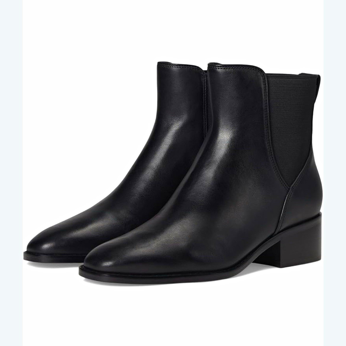Cole Haan Black Leather Chelsea Ankle Booties Elastic Gore Pointed Toe 9.5B