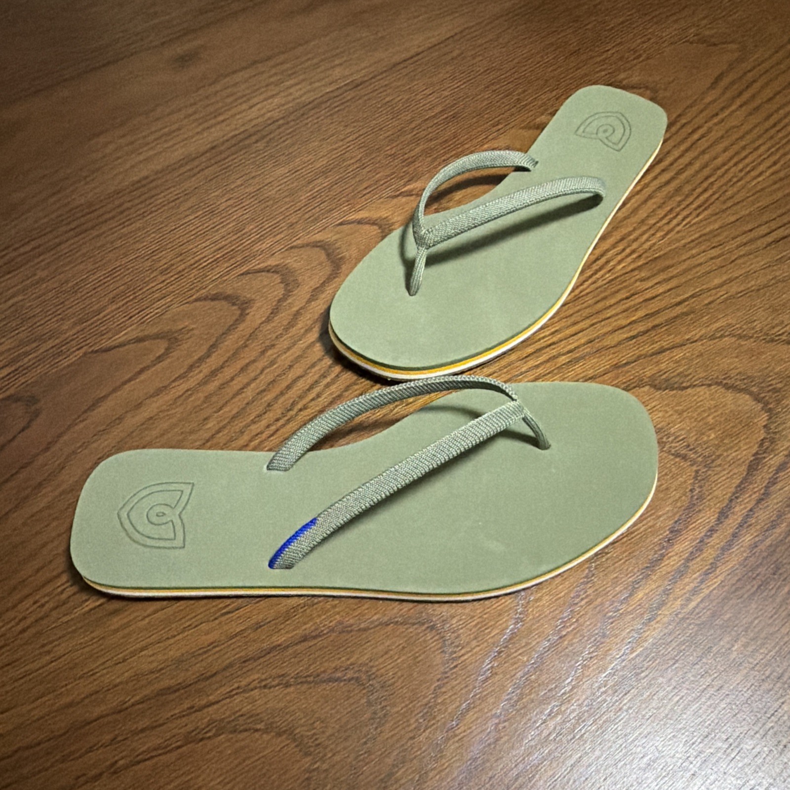 Rothy’s Women’s Flip Flop Green Eco-Friendly Knit Sandals, Size 8