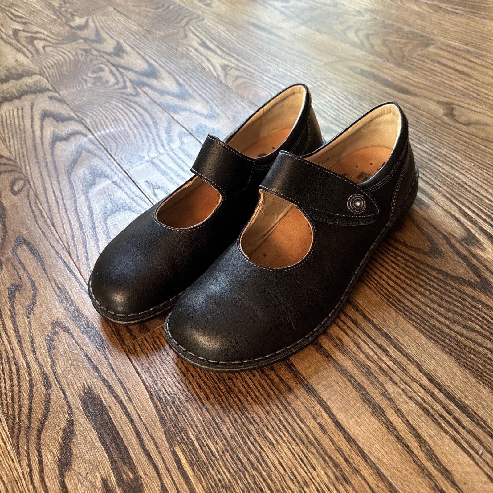 Finn Comfort Black Leather Women’s 43 US 12 D Mary Jane Shoes Germany Baby Doll