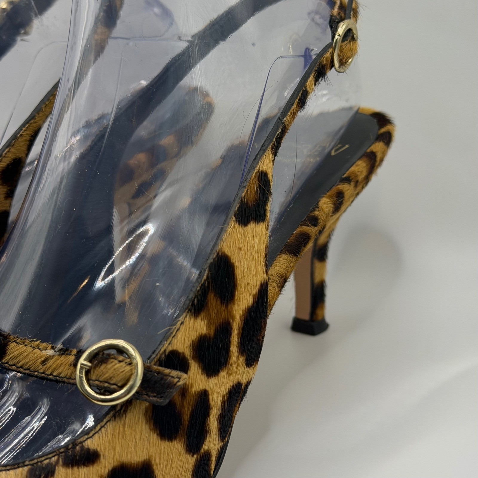J.Crew Leopard Calf Hair Slingback Pumps Pointed Toe Kitten Heels 7.5
