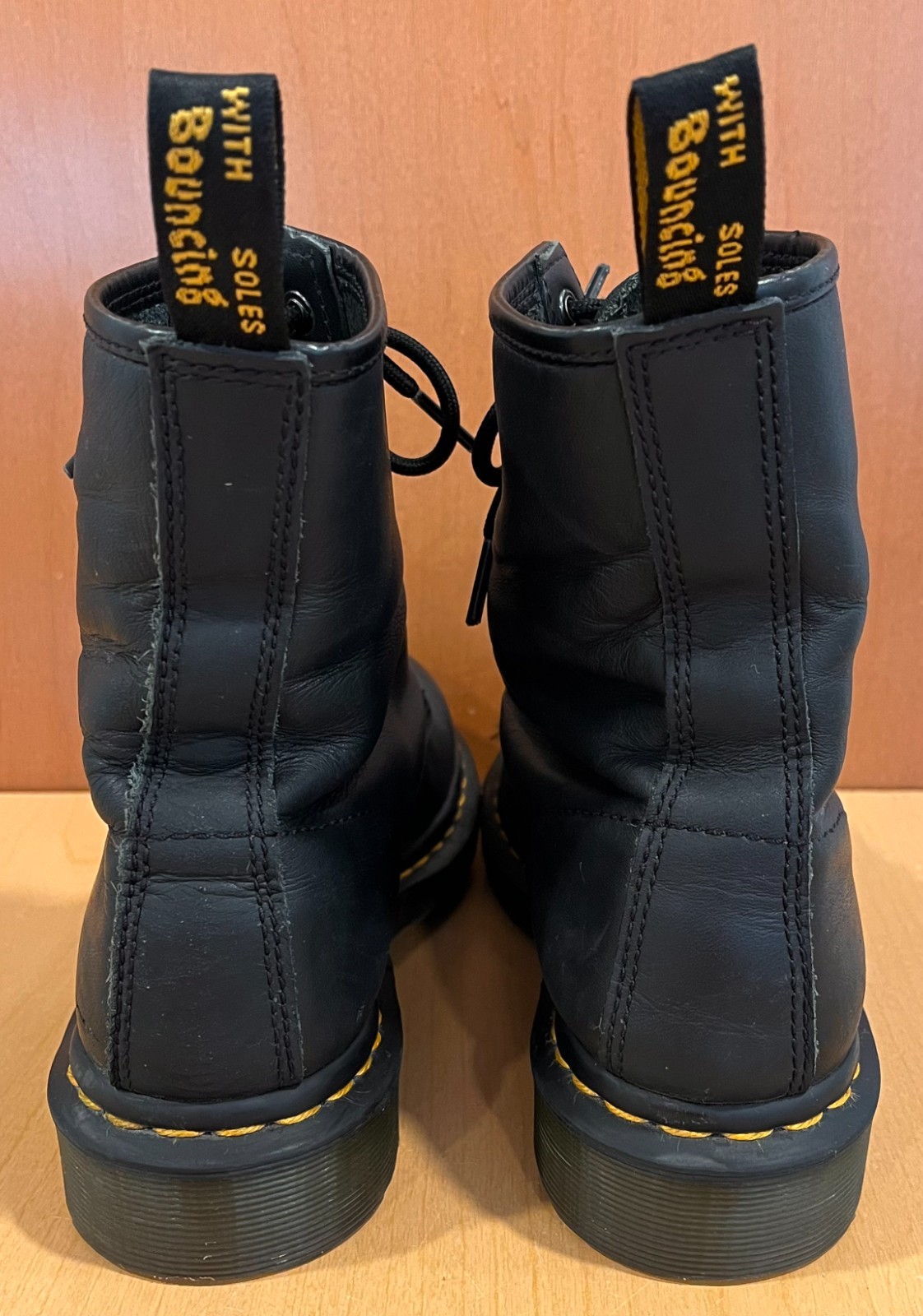 Dr. Martens 1460 Combat Boots Black Smooth Leather Doc Martens AW004 Women 9