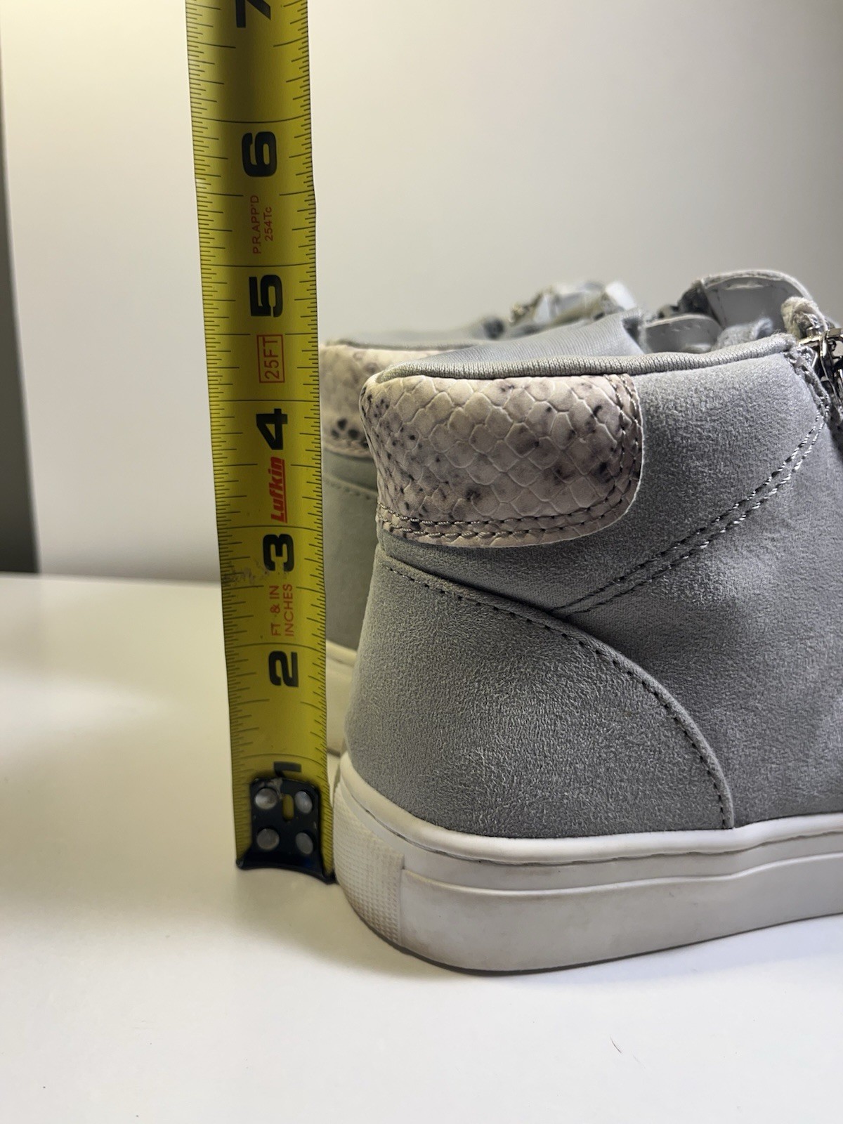 High Top Suede Side Zip Lace up Women’s 8 Gray Color Sneakers. Universal Thread