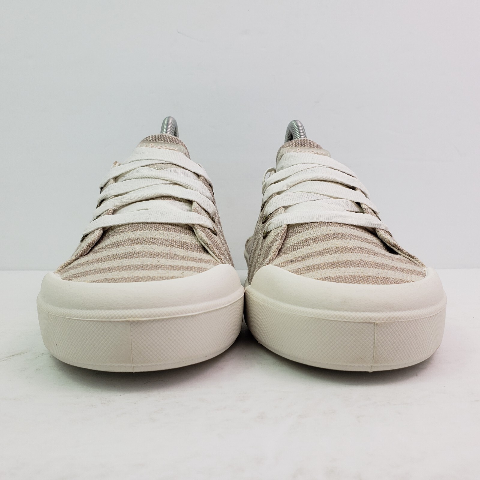 Sugar Festival Womens Size 8.5 Nat Met Stripe Lace Up Casual Sneaker Shoes