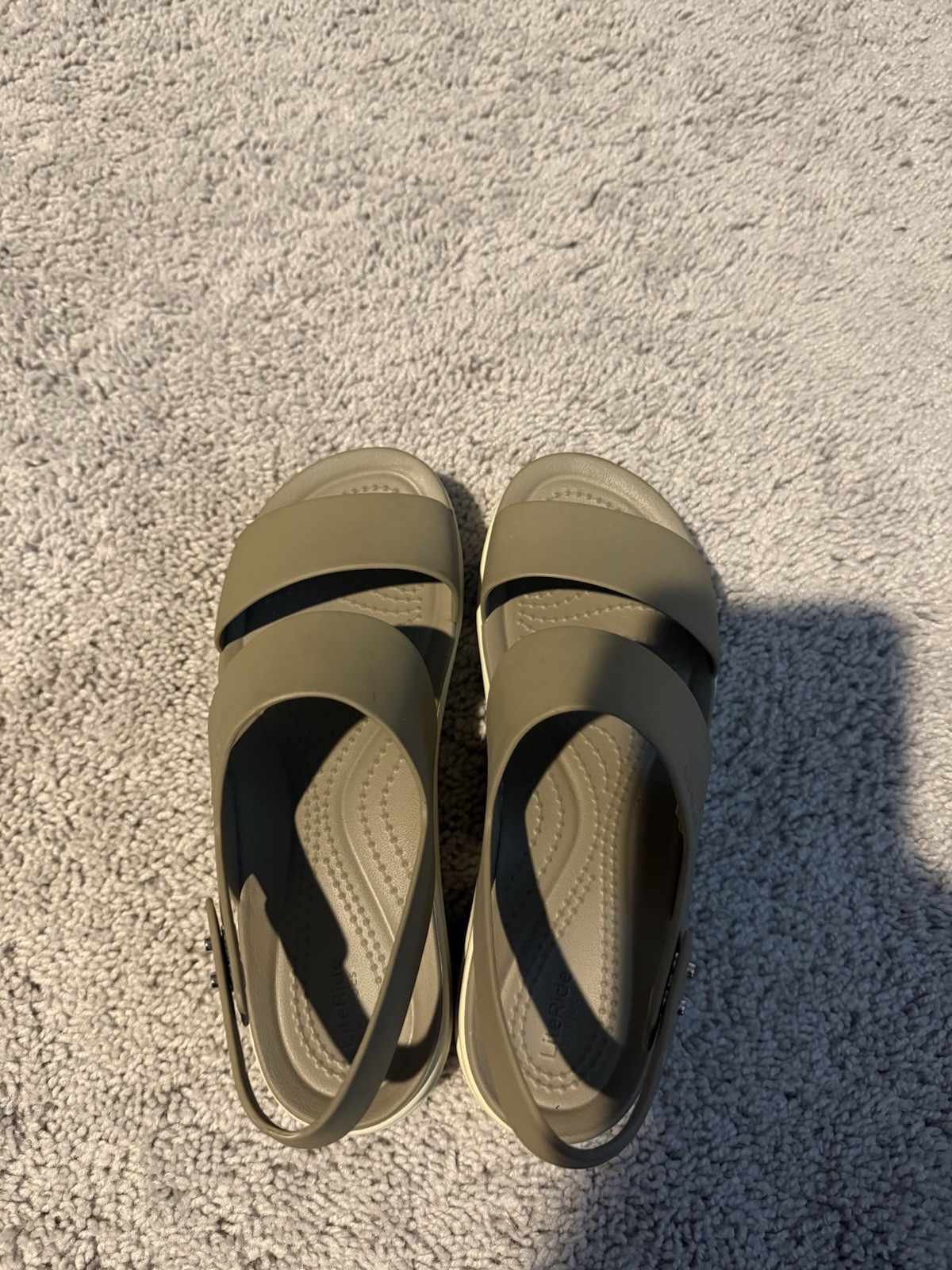 Crocs Brooklyn Wedge Sandals Womens Size 6 Brown Platform Slingback Casual Shoes