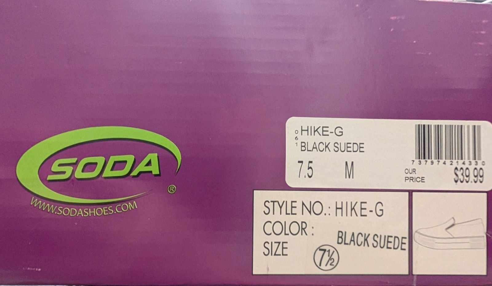 BEST PRICE ANYWHERE! NEW! Soda Hike-G Slip-On Black Suede Platform Shoes.