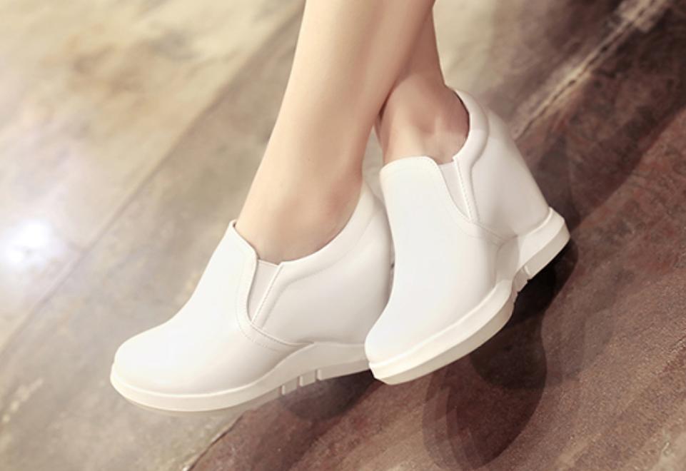 Women’s Casual Sneakers Hidden Wedge High Heel Round Toe Pumps Shoes Slip On Hot
