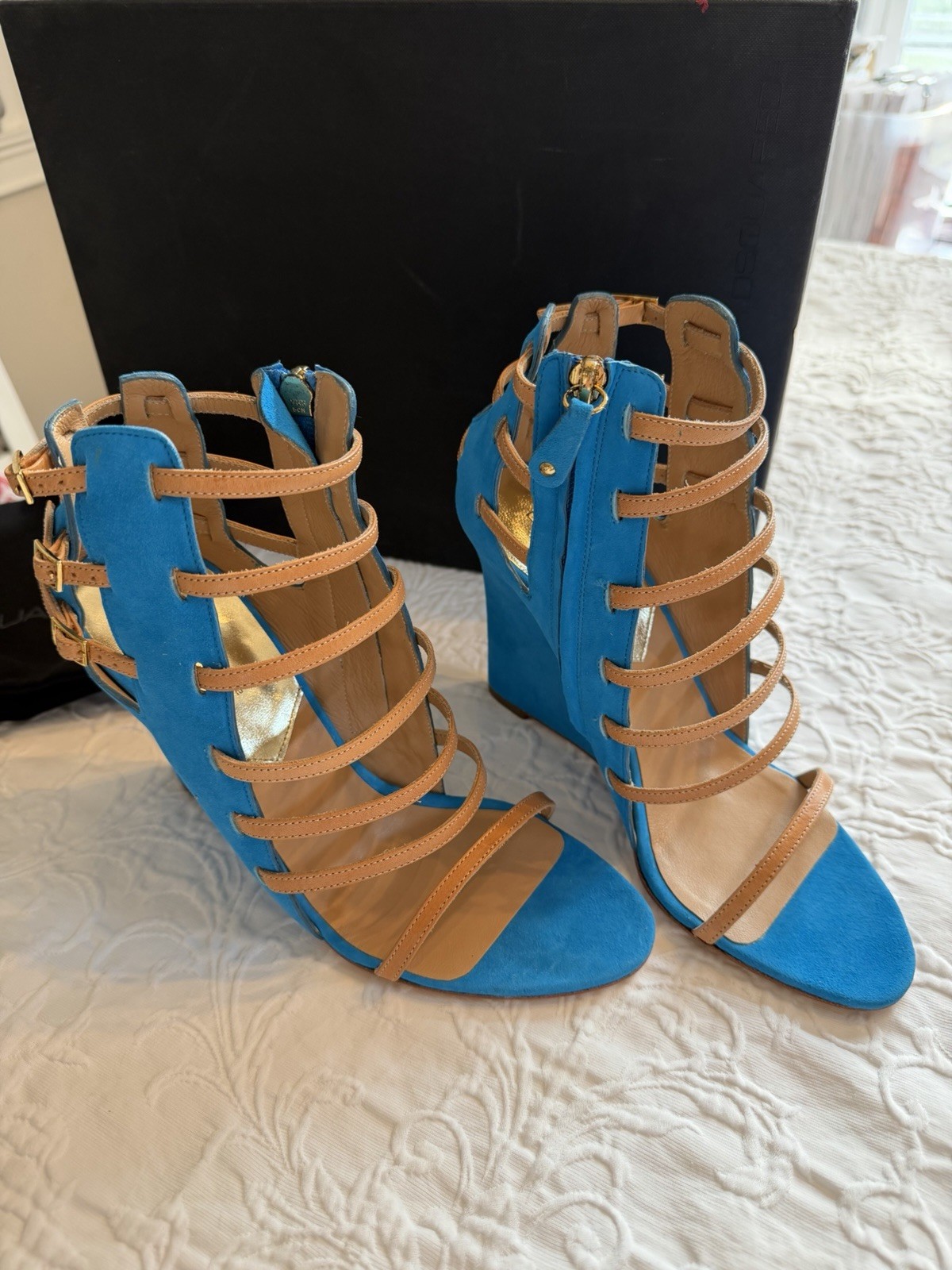 DSQUARED2 S13W205102 34 WEDGE SIENNA CAMOSCIO AZZURRO #9us $769
